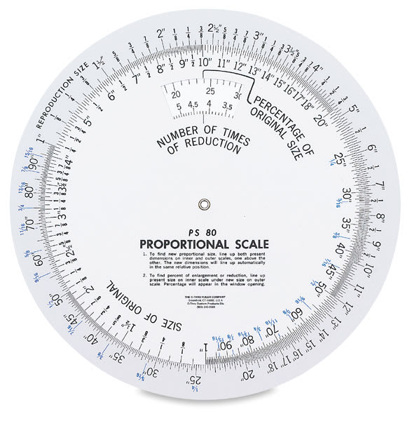 Westcott Proportional Scale - Top view of Large 8" scale