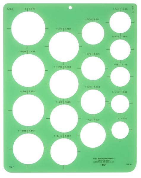 Westcott Circle Templates - Template of Large Circles shown
