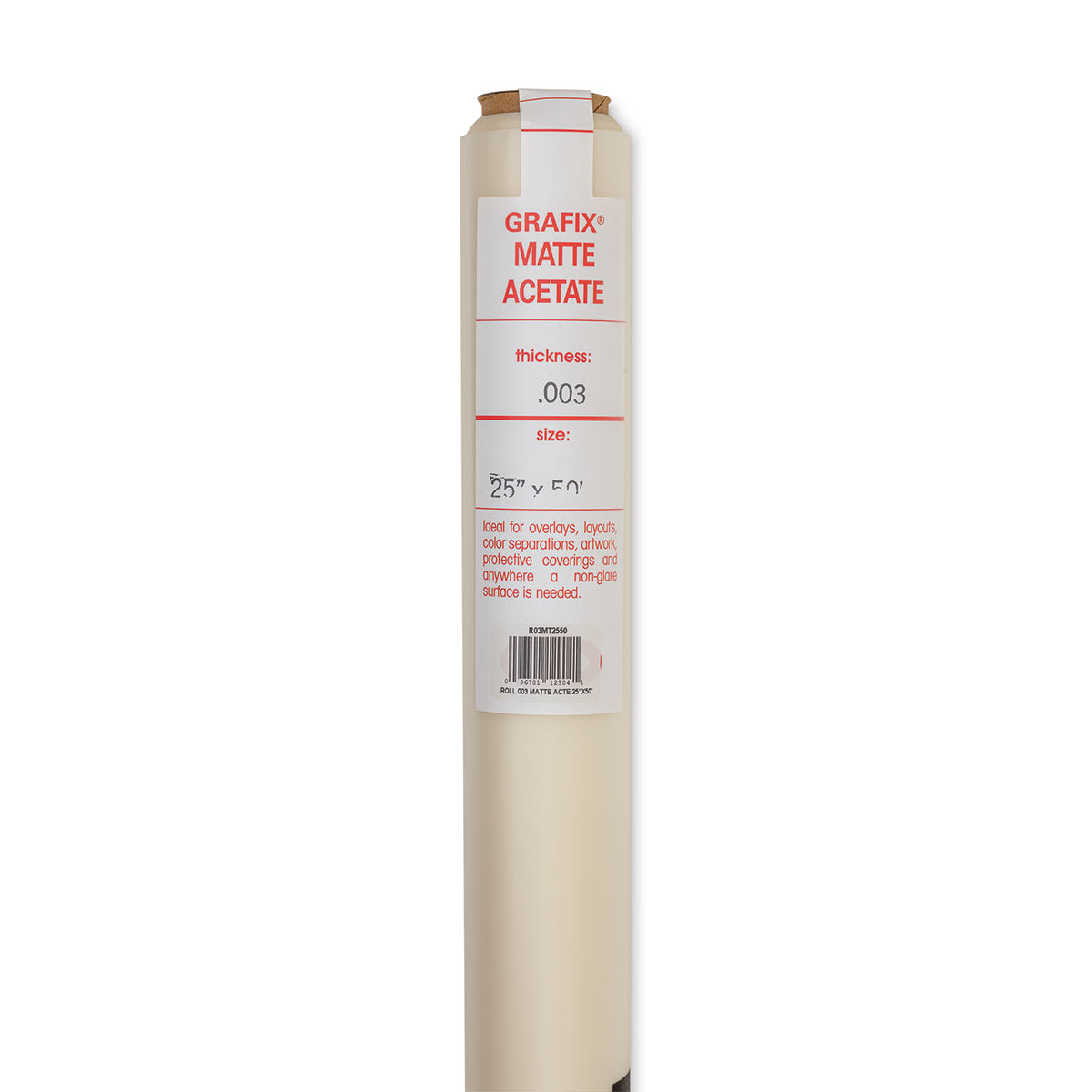 Grafix Matte Acetate - 25" x 50 ft x .003", Roll - front of packaging