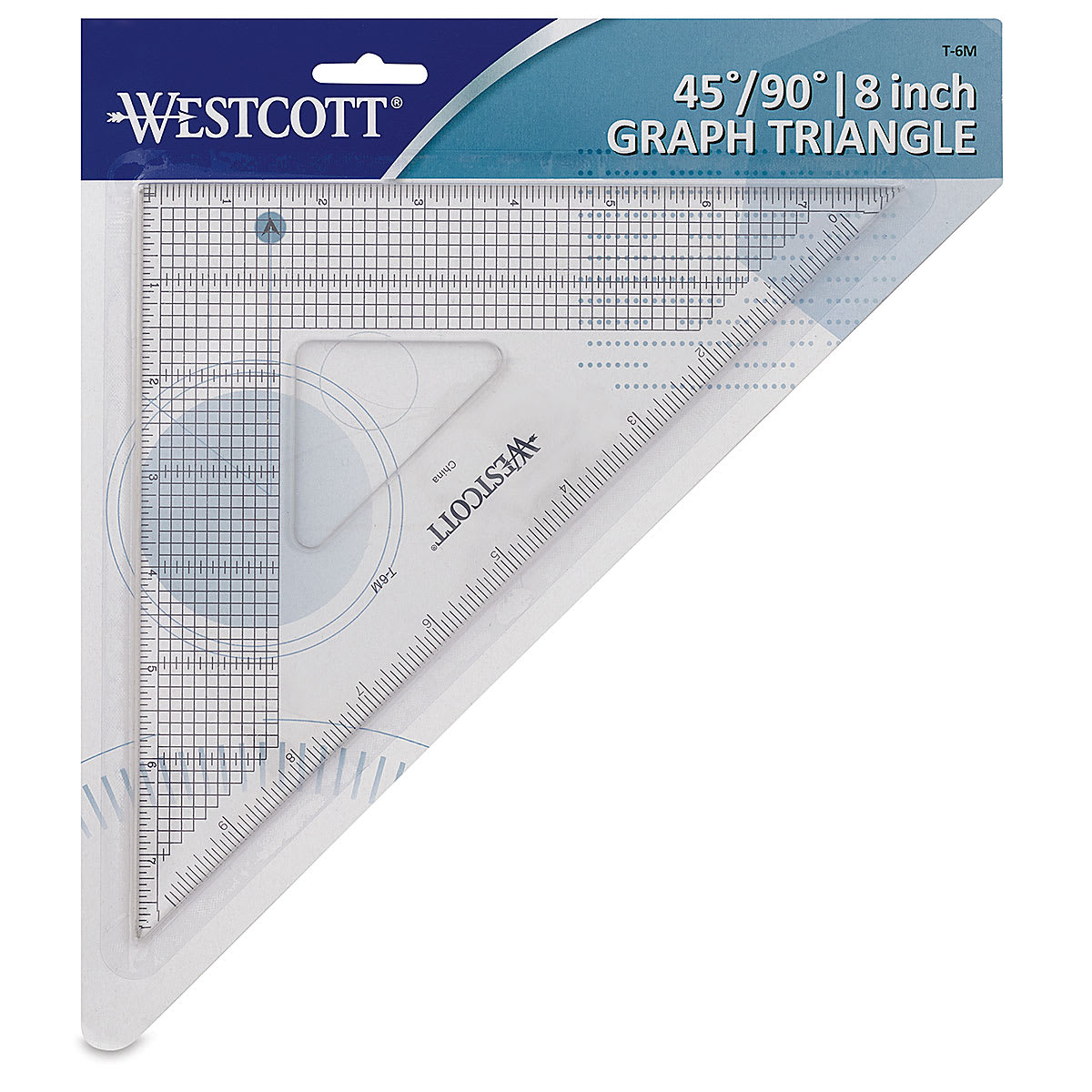 Westcott Gridded Triangle - 8", 45-90 Degree - front of packaging
