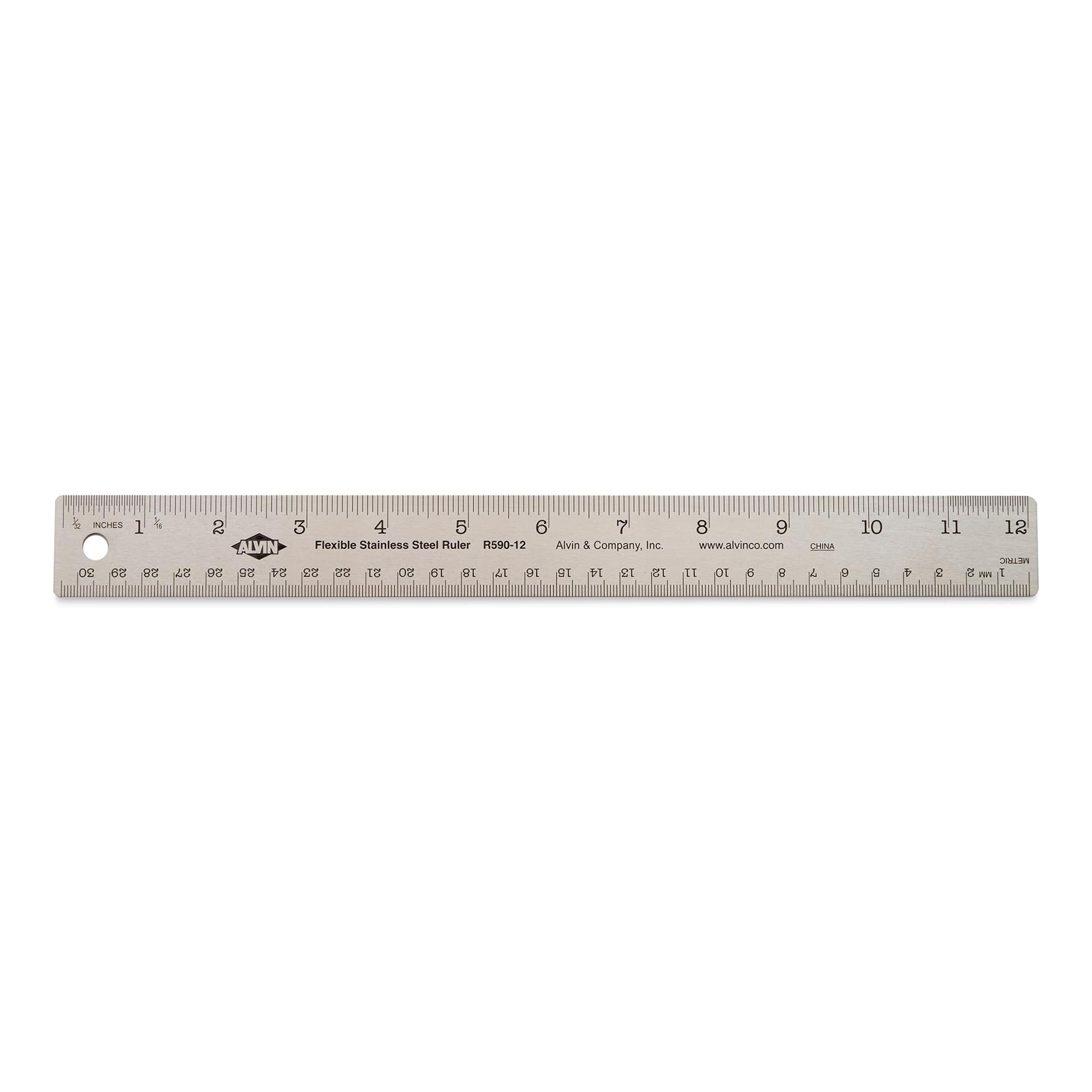 Alvin Non-Skid Stainless Steel Flex Ruler - 12"