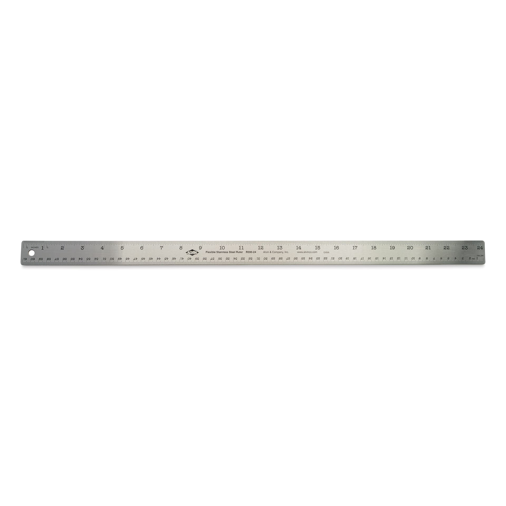 Alvin Non-Skid Stainless Steel Flex Ruler - 24"
