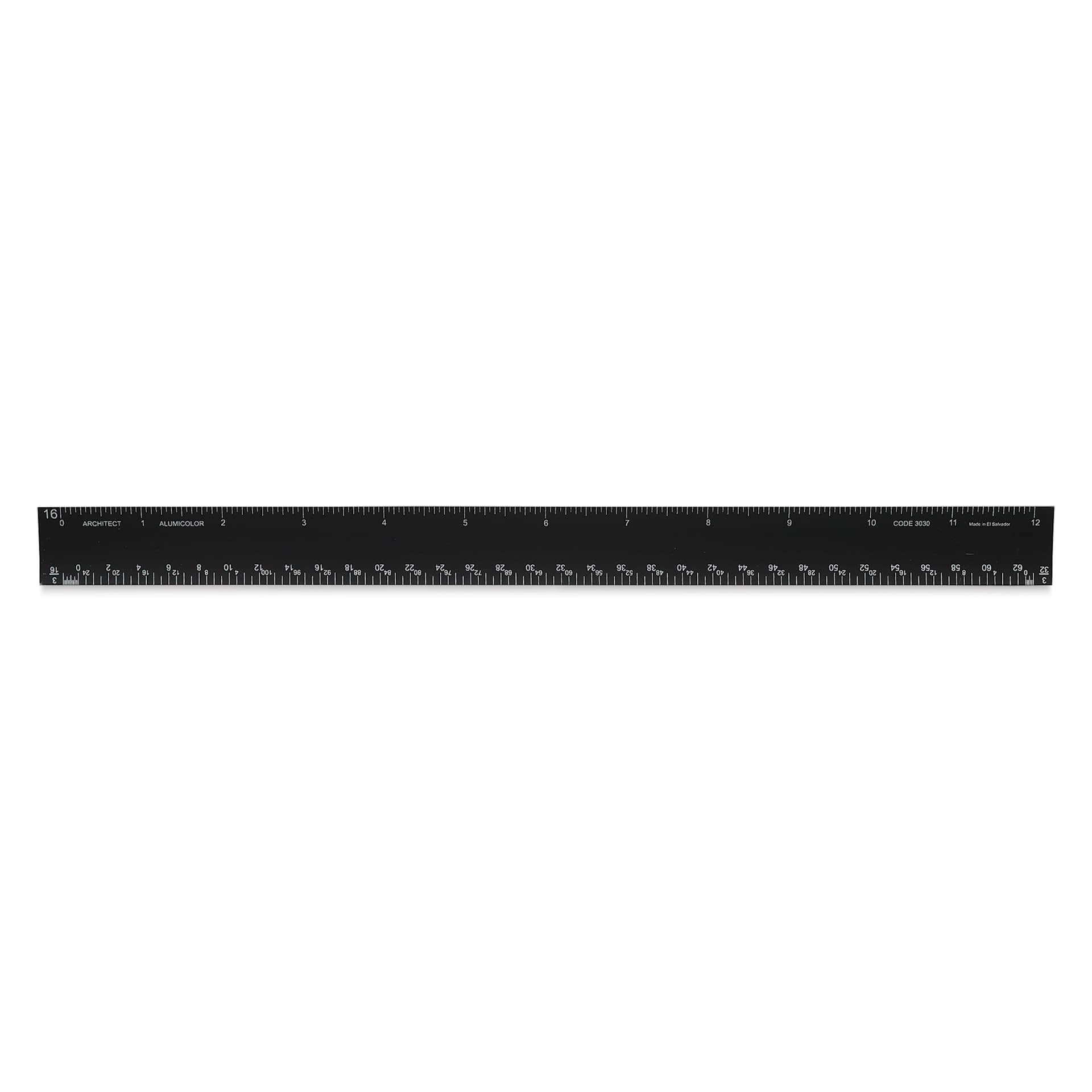 Alumicolor Hollow Triangular Drafting Scale - 12", Black, Architect (side one)