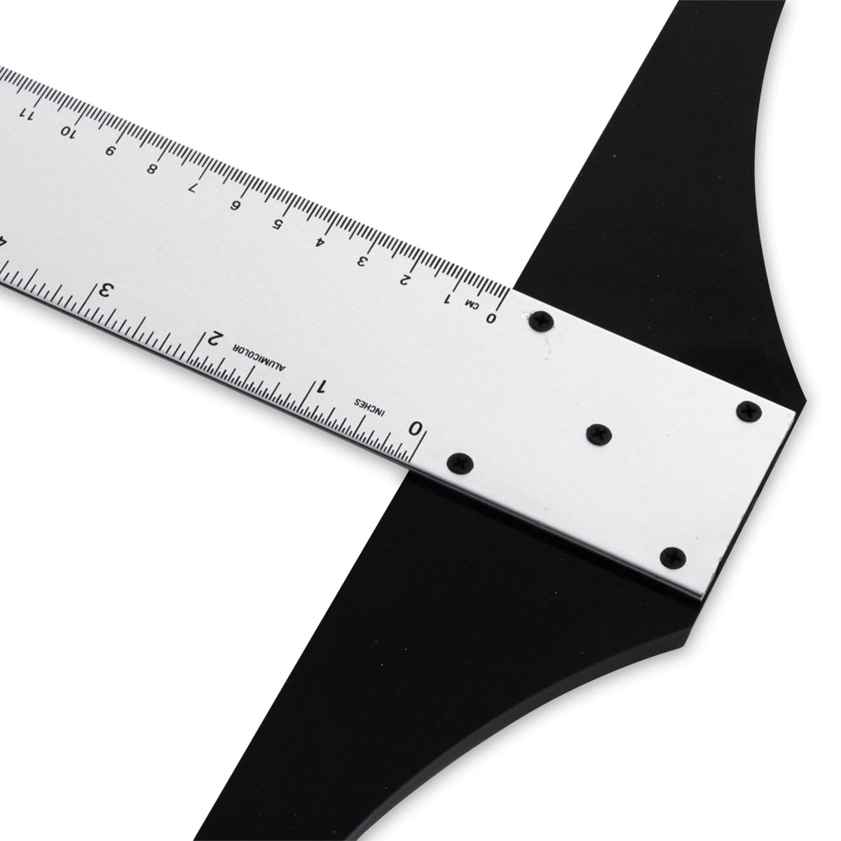 Alumicolor Steel Edge Point T-Square - 36", Silver - close-up