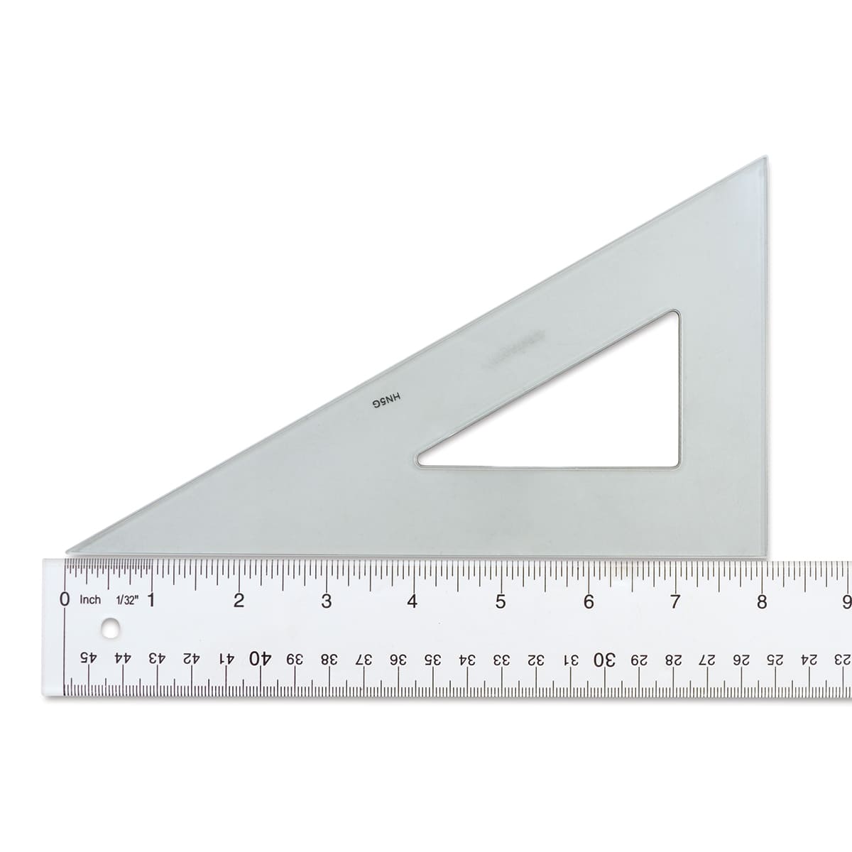 Westcott Professional Triangle - 8", 30-60 Degree - next to ruler