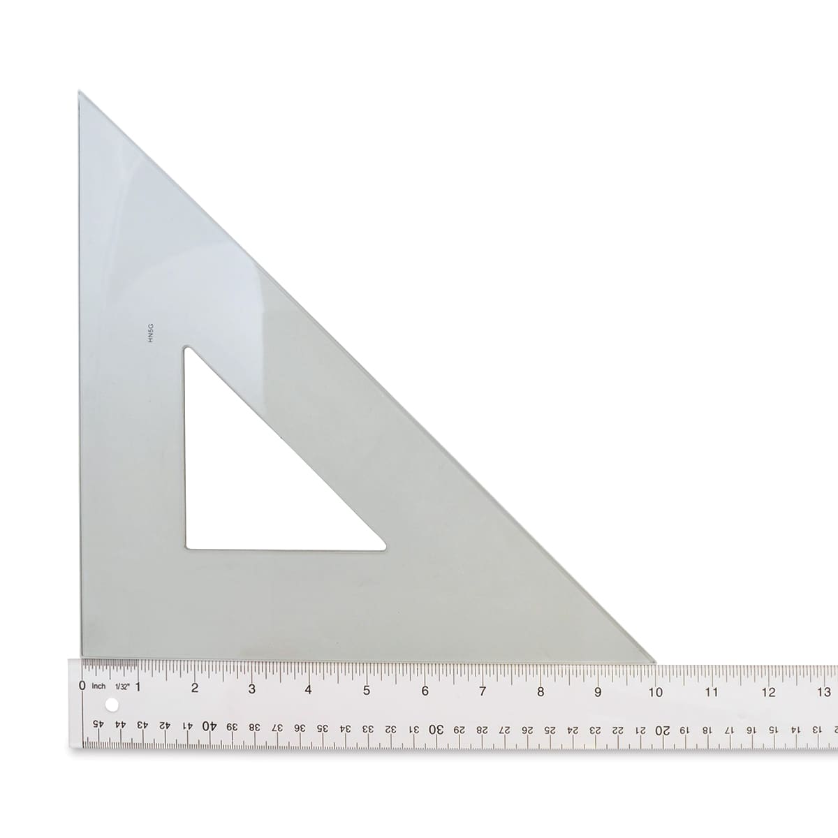 Westcott Professional Triangle - 10", 45-90 Degree - next to ruler