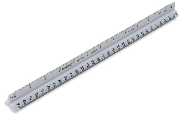 Staedtler Mars Triangular Scales - Engineer Scale shown at angle