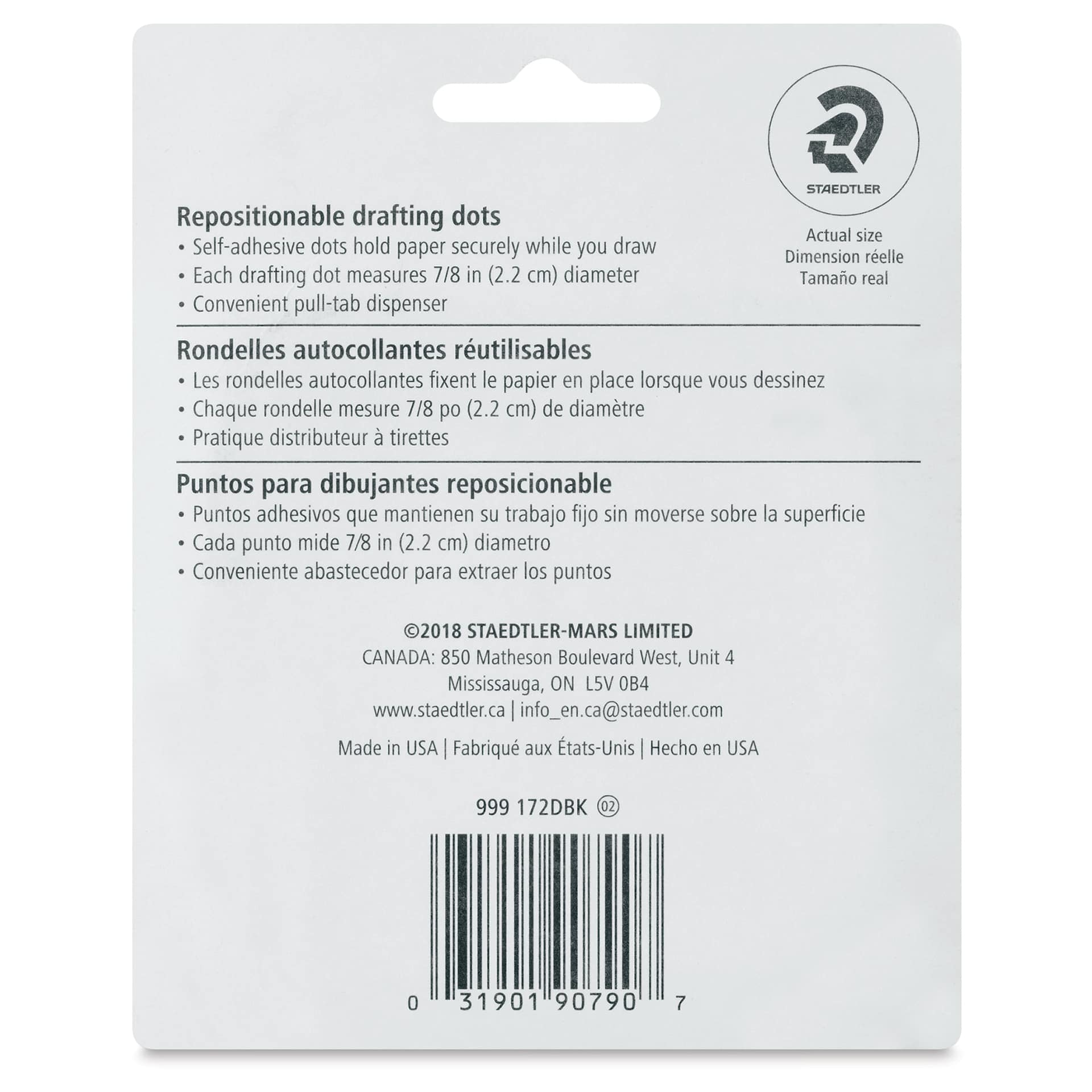 Staedtler Drafting Dots (back of packaging)