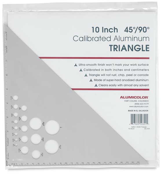 Aluminum Triangles 10" 45/90 Degree Front view of Package