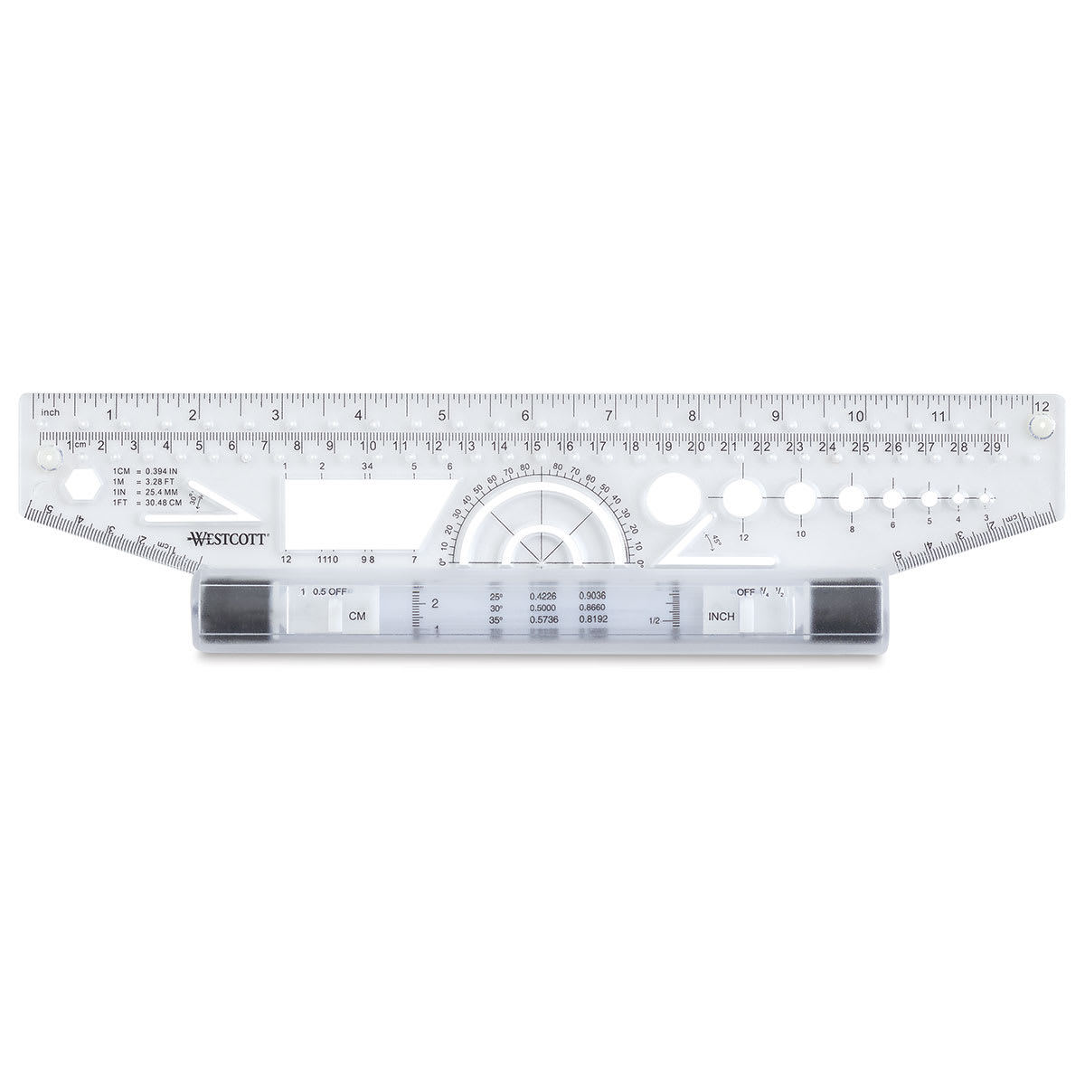 Westcott Rolling Ruler - Top view of ruler
