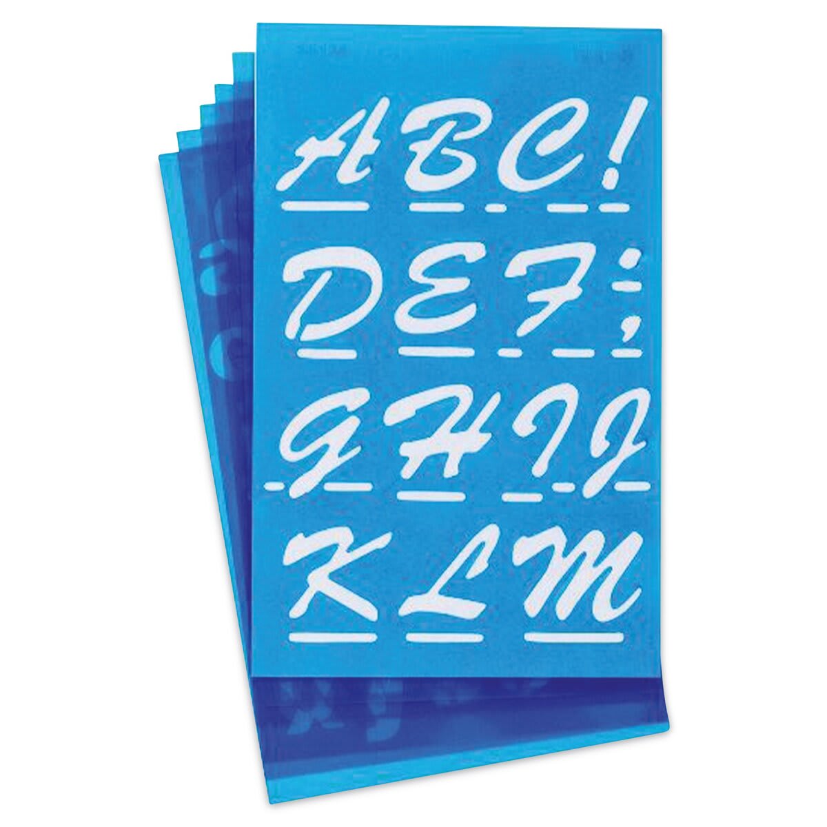 Westcott BetterLetter Plastic Letter Stencils - 2", Capital and Lower Case, Brush (out of packaging)