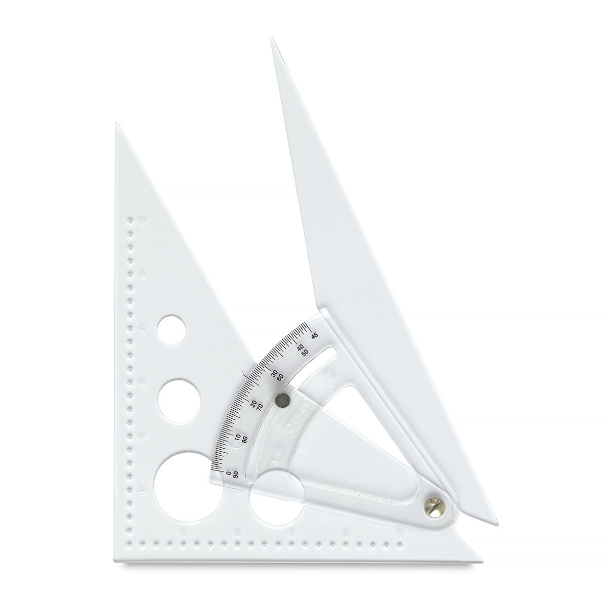 Westcott Adjustable Triangles - Top view of adjustable triangle open to 30 degree angle