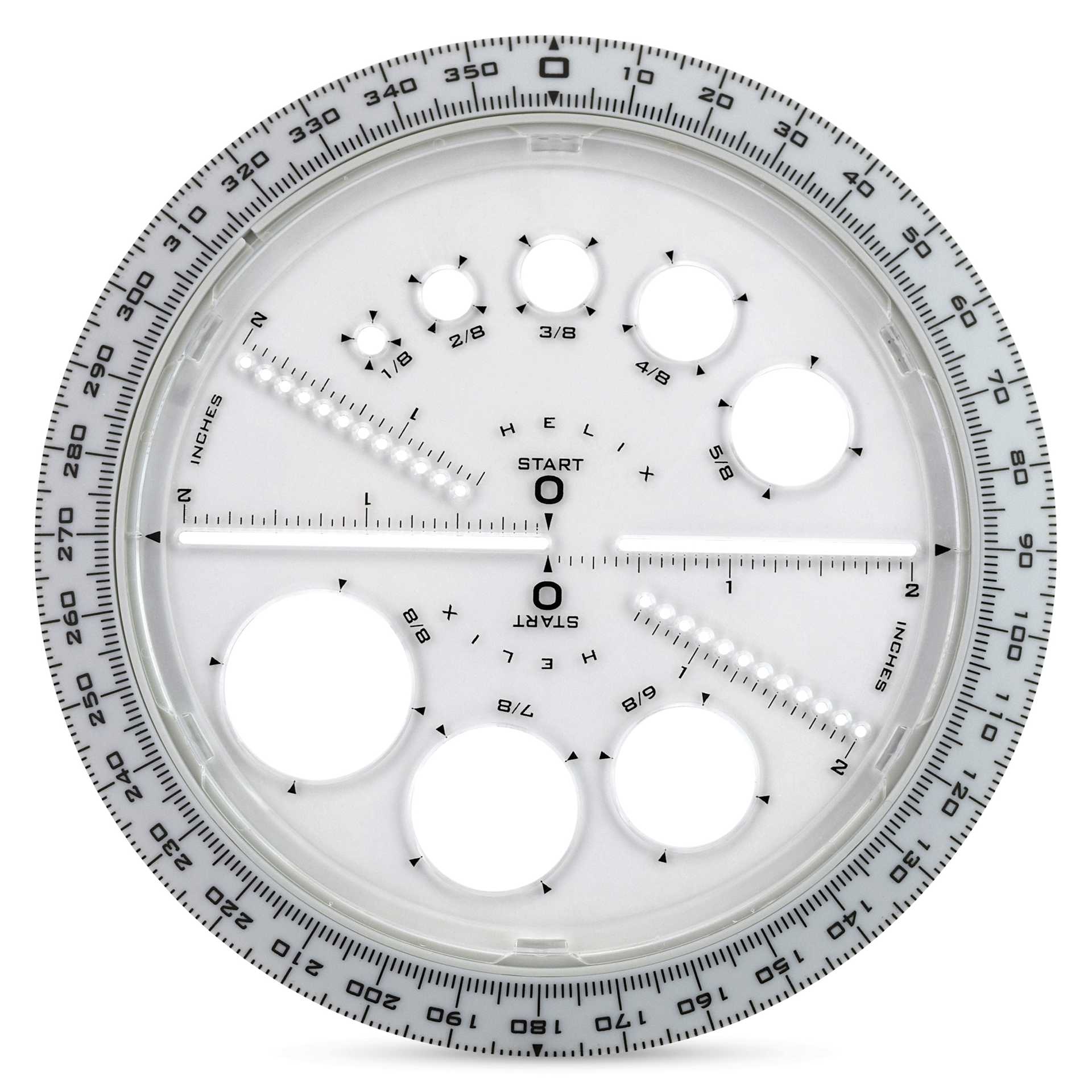 Helix Angle and Circle Maker, front, white/black