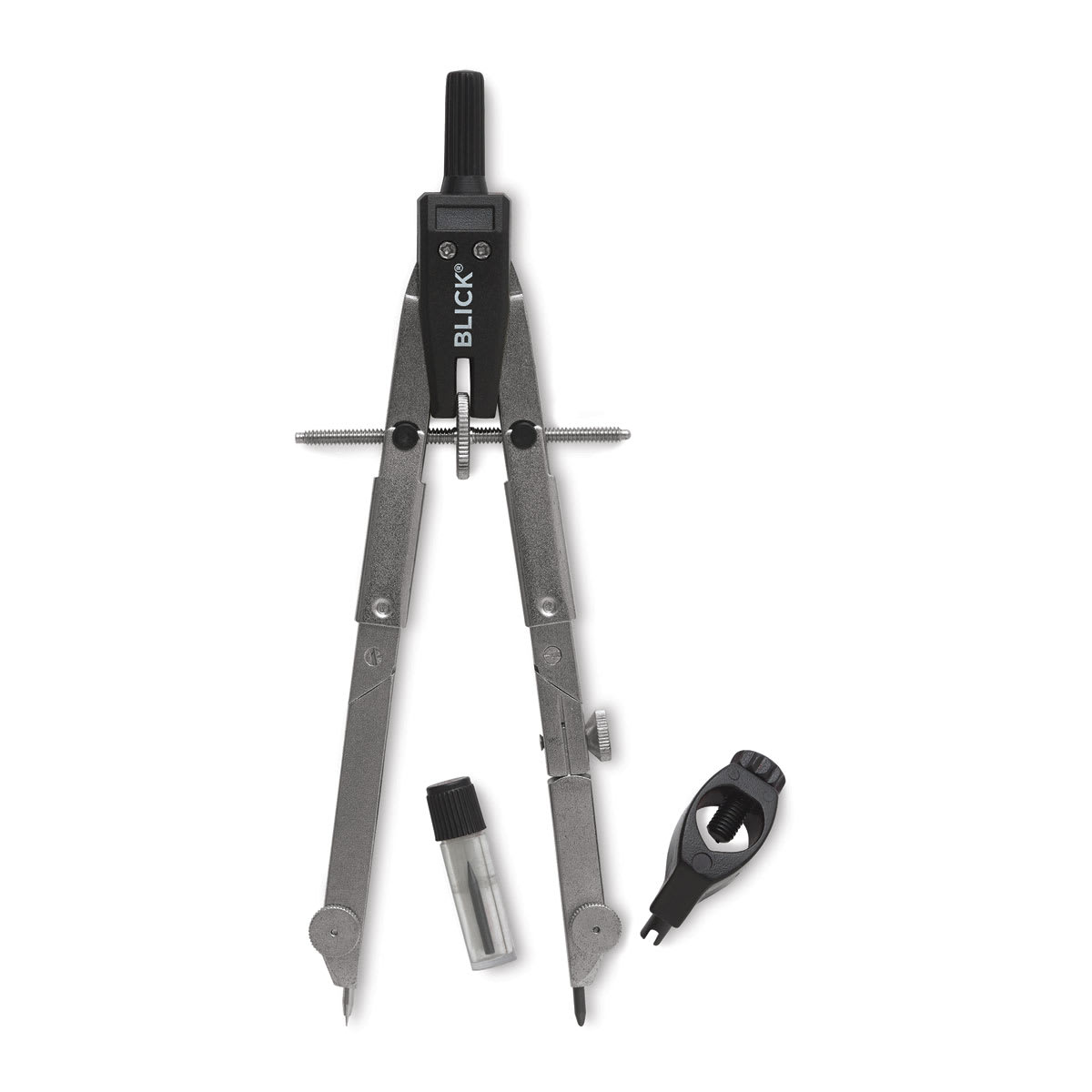 Blick Quickbow Compass - Compass shown upright with accessories adjacent