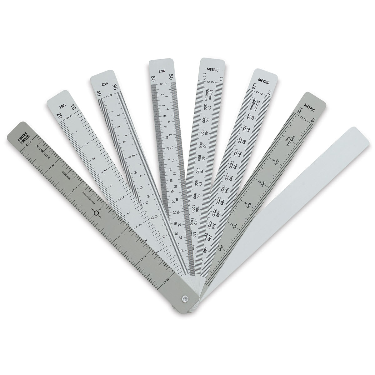 Alumicolor Drafting Fan - Upright and spread into fan