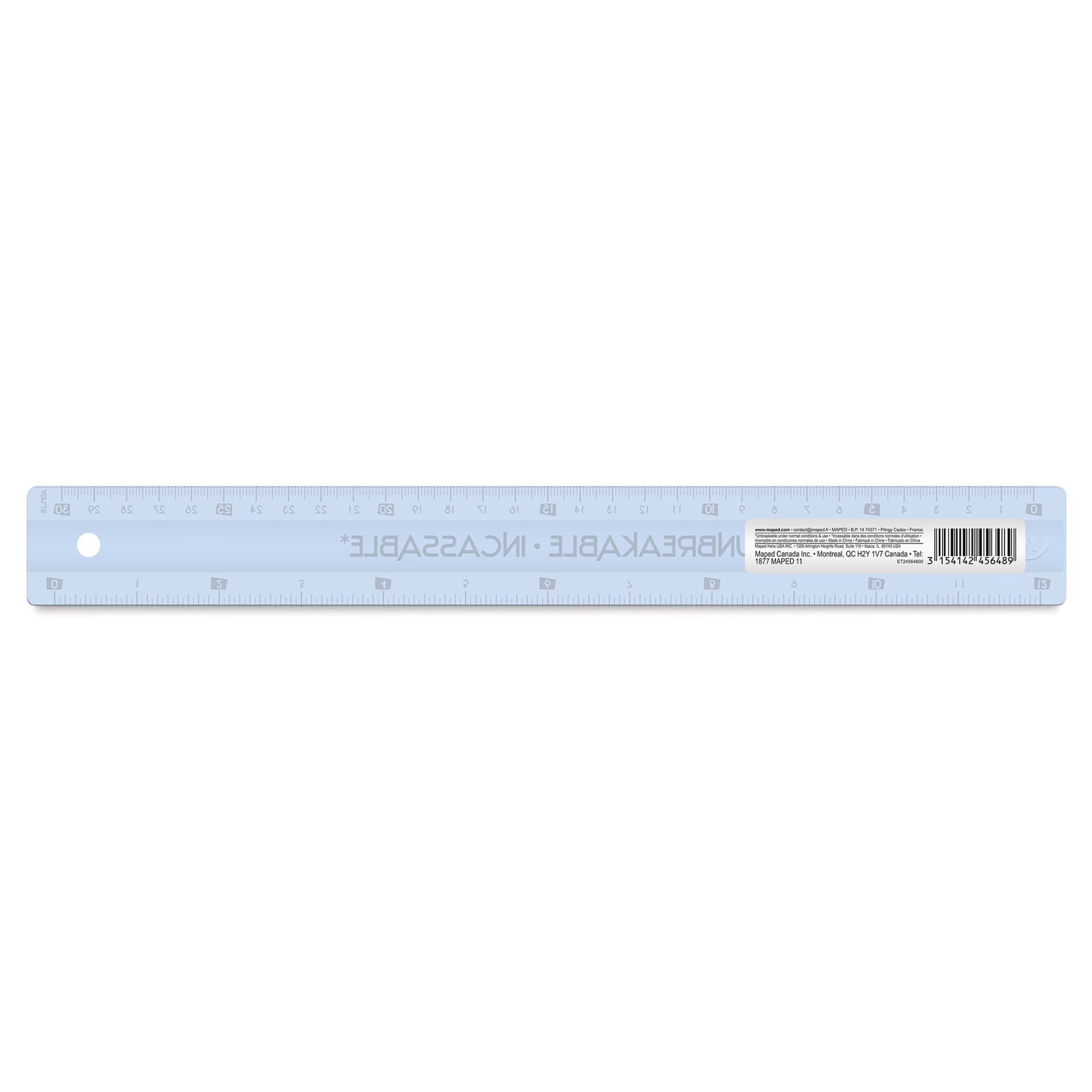 Maped Unbreakable Ruler, white, back