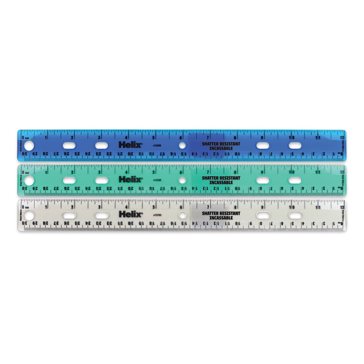 Helix Shatter Resistant Ruler - 3 12" rulers shown together