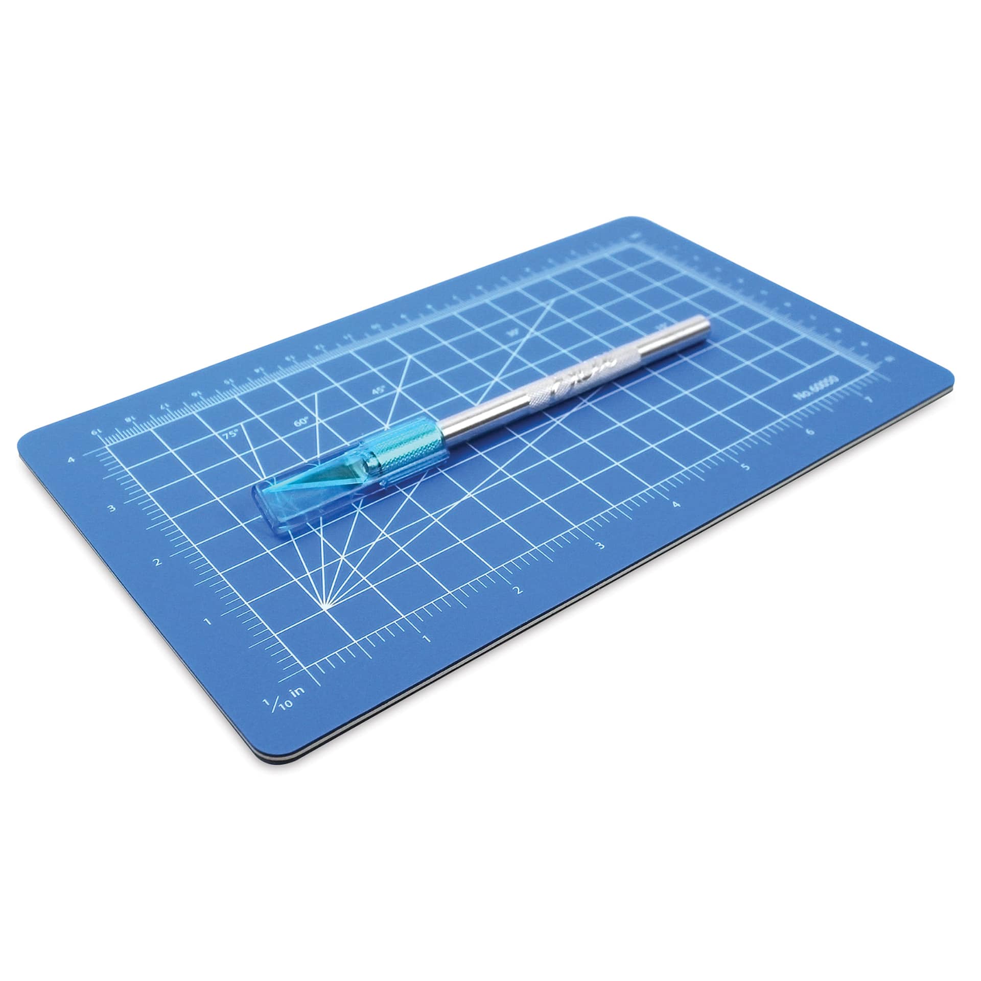 Excel Blades Mini Precision Cutting Mat Kit angled top view - Blue