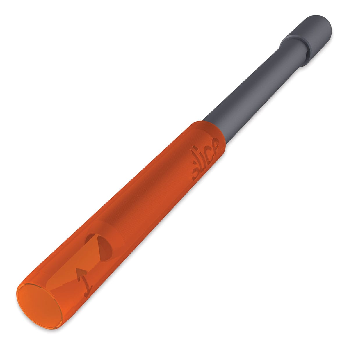 Slice Ceramic Craft Knife - Angled view of knife With Sliding Cap lowered covering blade
