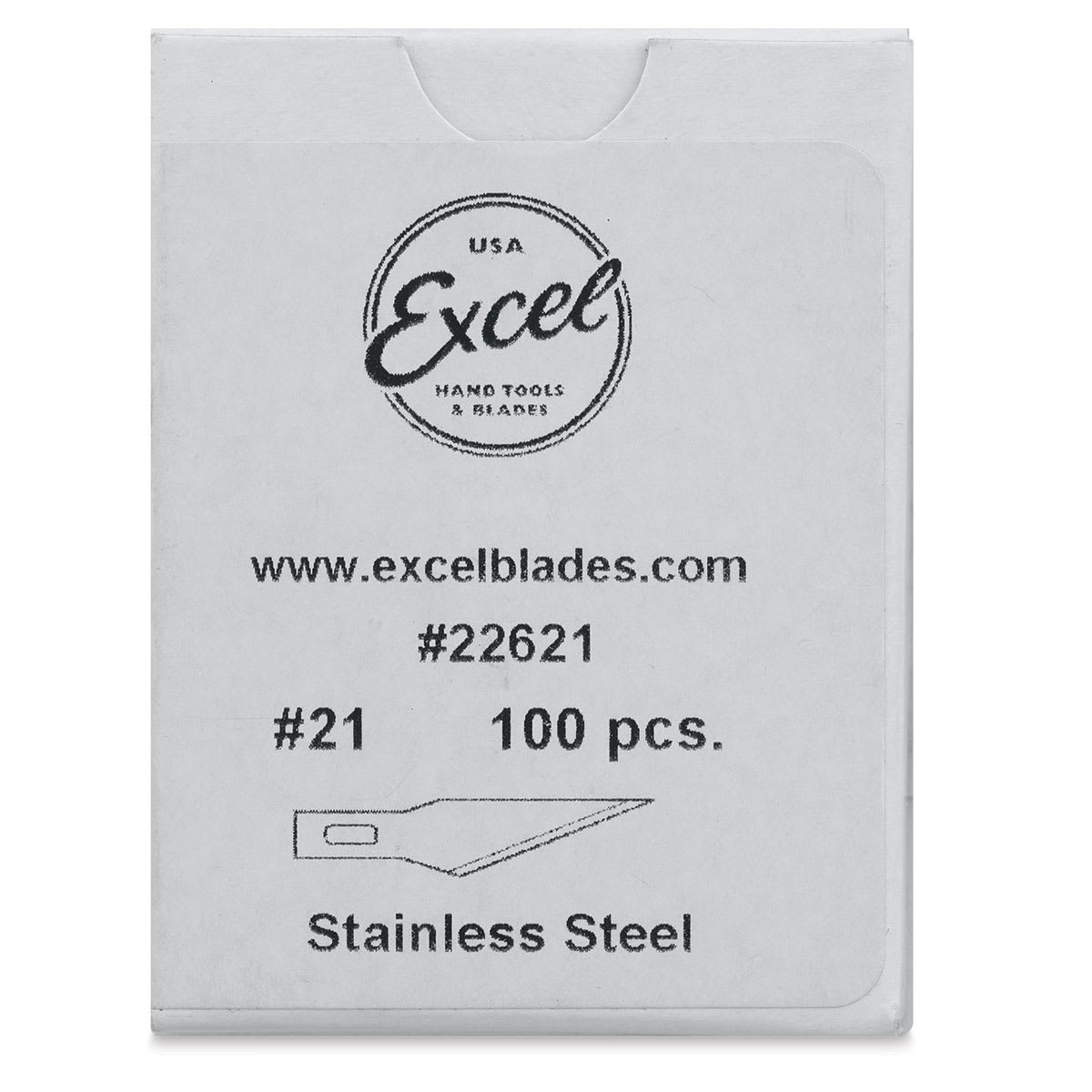 Excel Blades Hobby Blades - #11, Stainless Steel, Bulk Package, 100 Blades - front of packaging