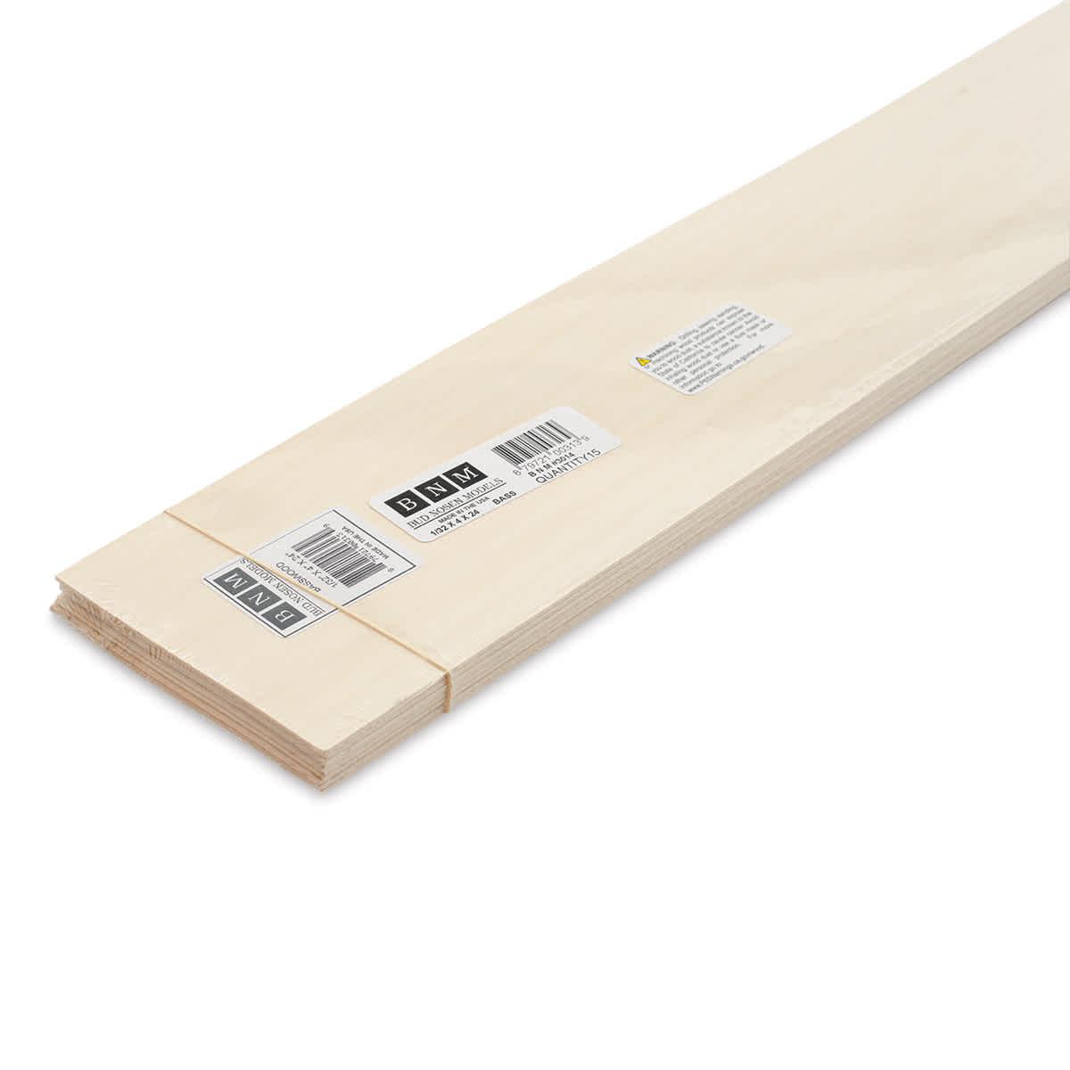 Bud Nosen Basswood Sheets - 1/32" x 4" x 24", 15 Sheets - close-up