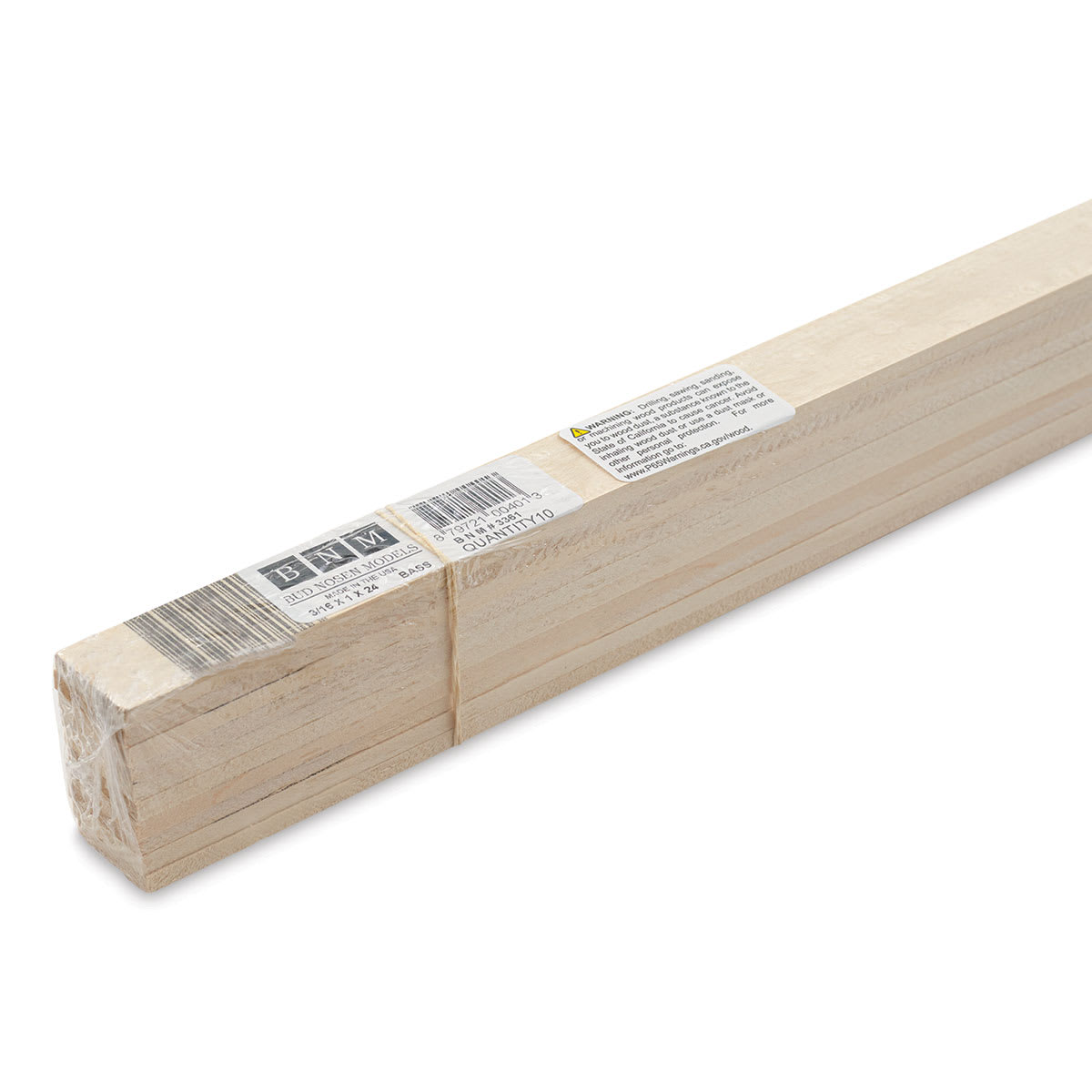 Bud Nosen Basswood Sheets - 3/16" x 1" x 24", 10 Sheets