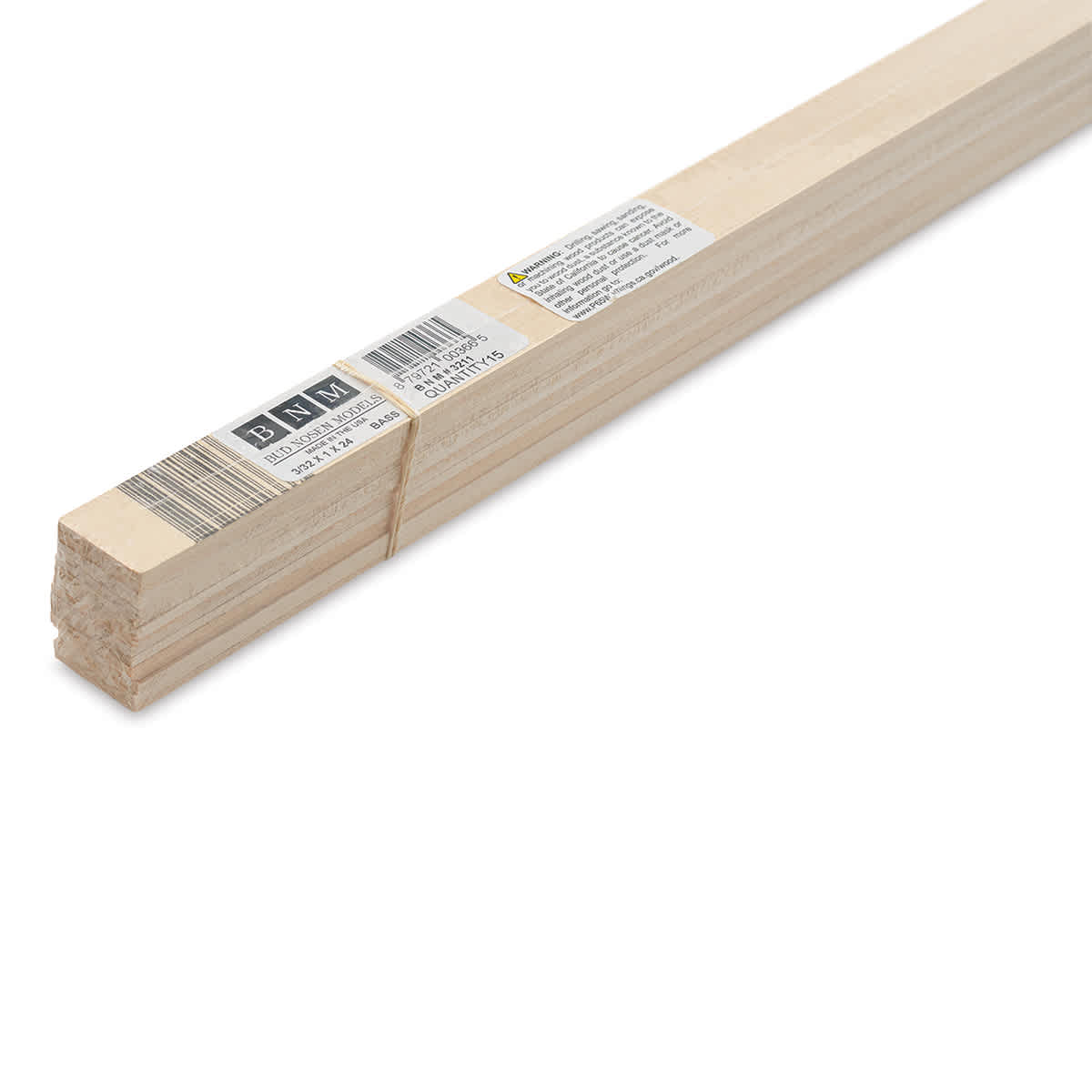 Bud Nosen Basswood Sheets - 3/32" x 1" x 24", 15 Sheets - close-up