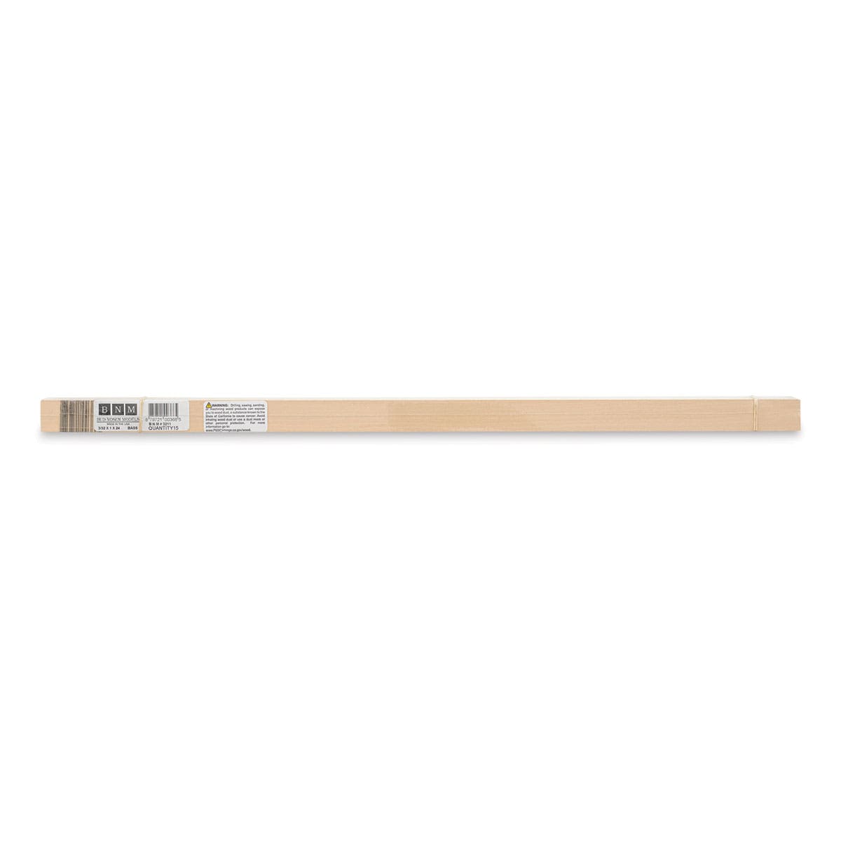 Bud Nosen Basswood Sheets - 3/32" x 1" x 24", 15 Sheets - top view