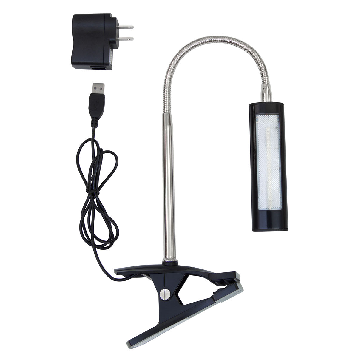 Studio Designs Art Clamp Lamp - Lamp shown with USB port and optional AC adapter