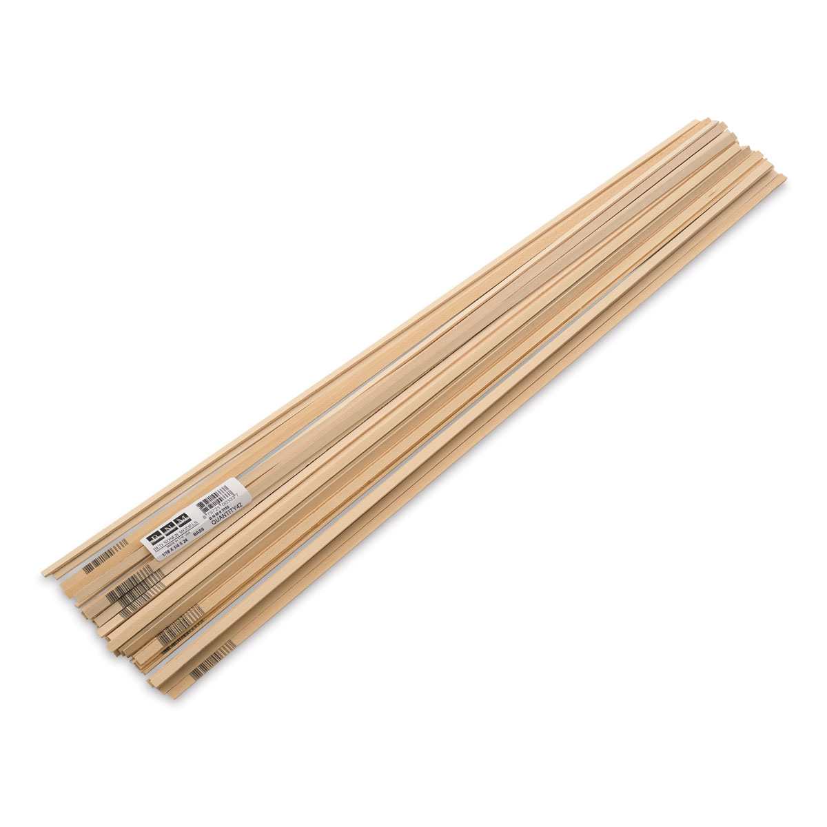 Bud Nosen Basswood Sticks - 1/16" x 1/4" x 24", 42 Sticks