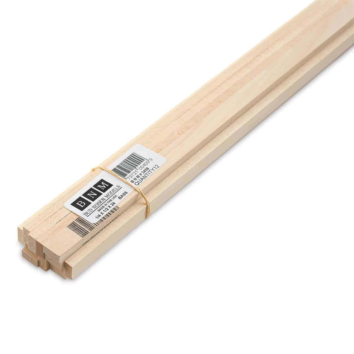 Bud Nosen Basswood Sticks - 1/4" x 1/2" x 24", 12 Sticks - close-up