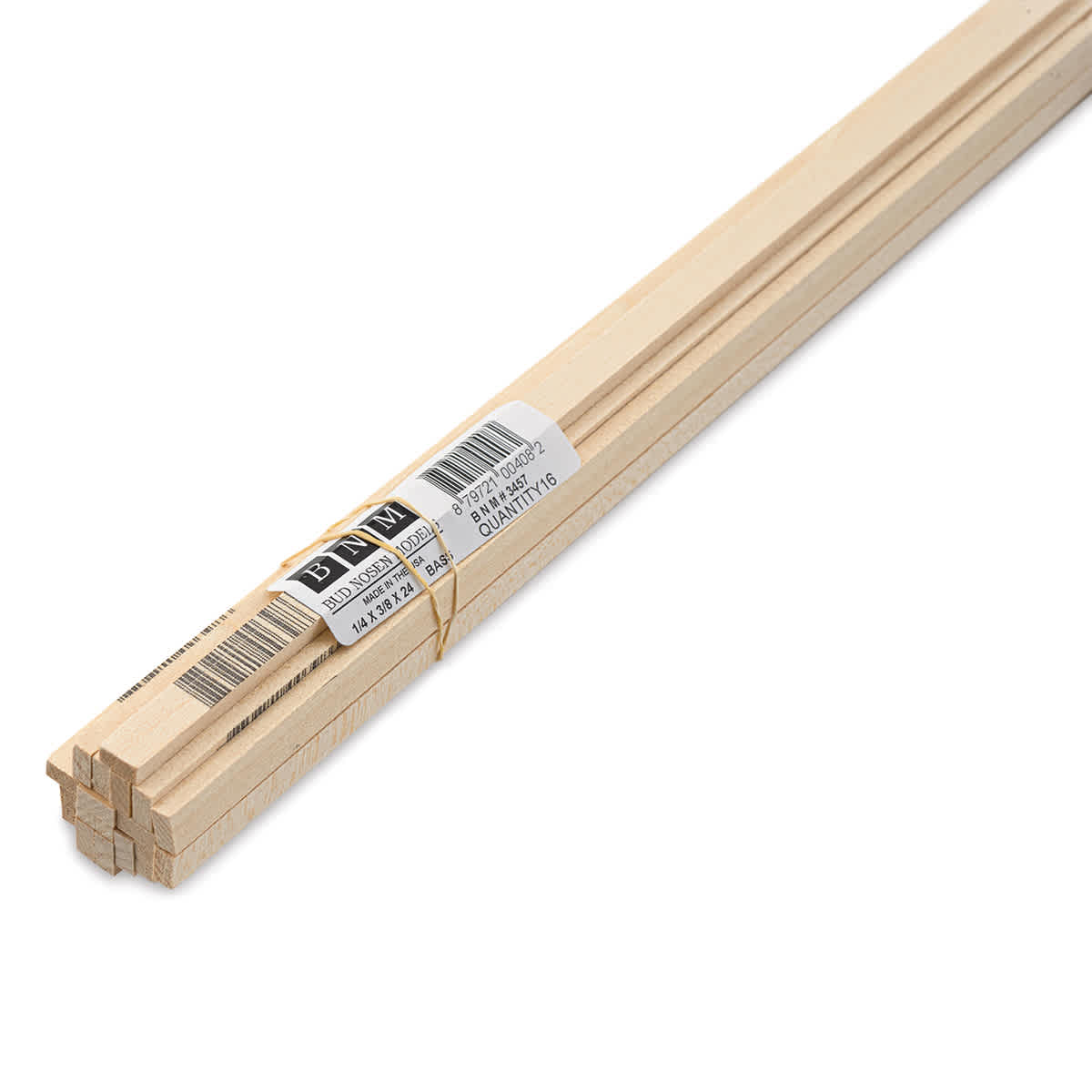 Bud Nosen Basswood Sticks - 1/4" x 3/8" x 24", 16 Sticks - close-up