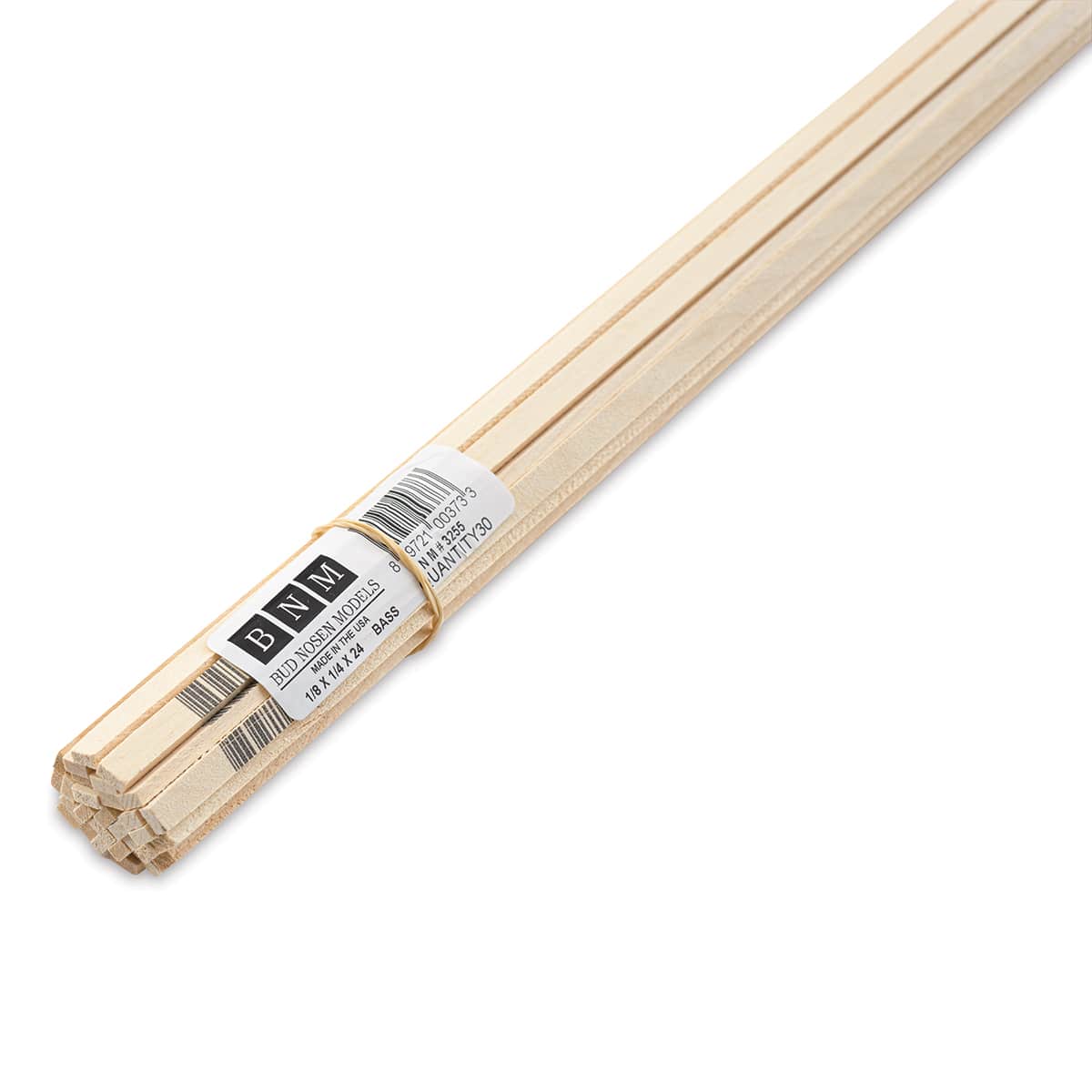 Bud Nosen Basswood Sticks - 1/8" x 1/4" x 24", 30 Sticks - close-up