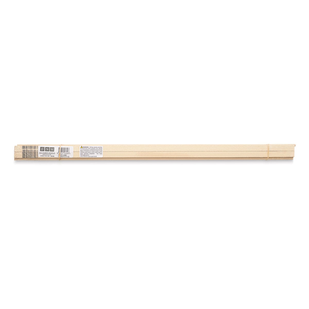 Bud Nosen Basswood Sticks - 3/16" x 1/2" x 24", 15 Sticks - top view