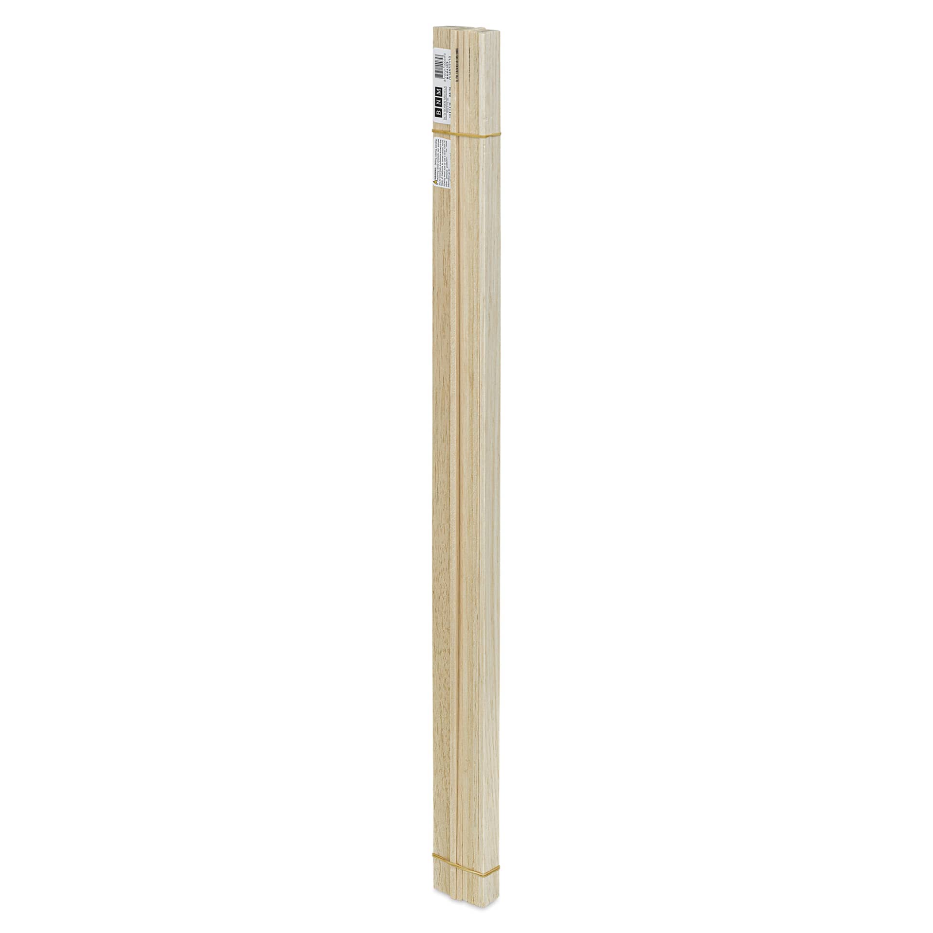 Bud Nosen Balsa Wood Sticks - 1/4" x 1" x 36", Pkg of 10 (full length)