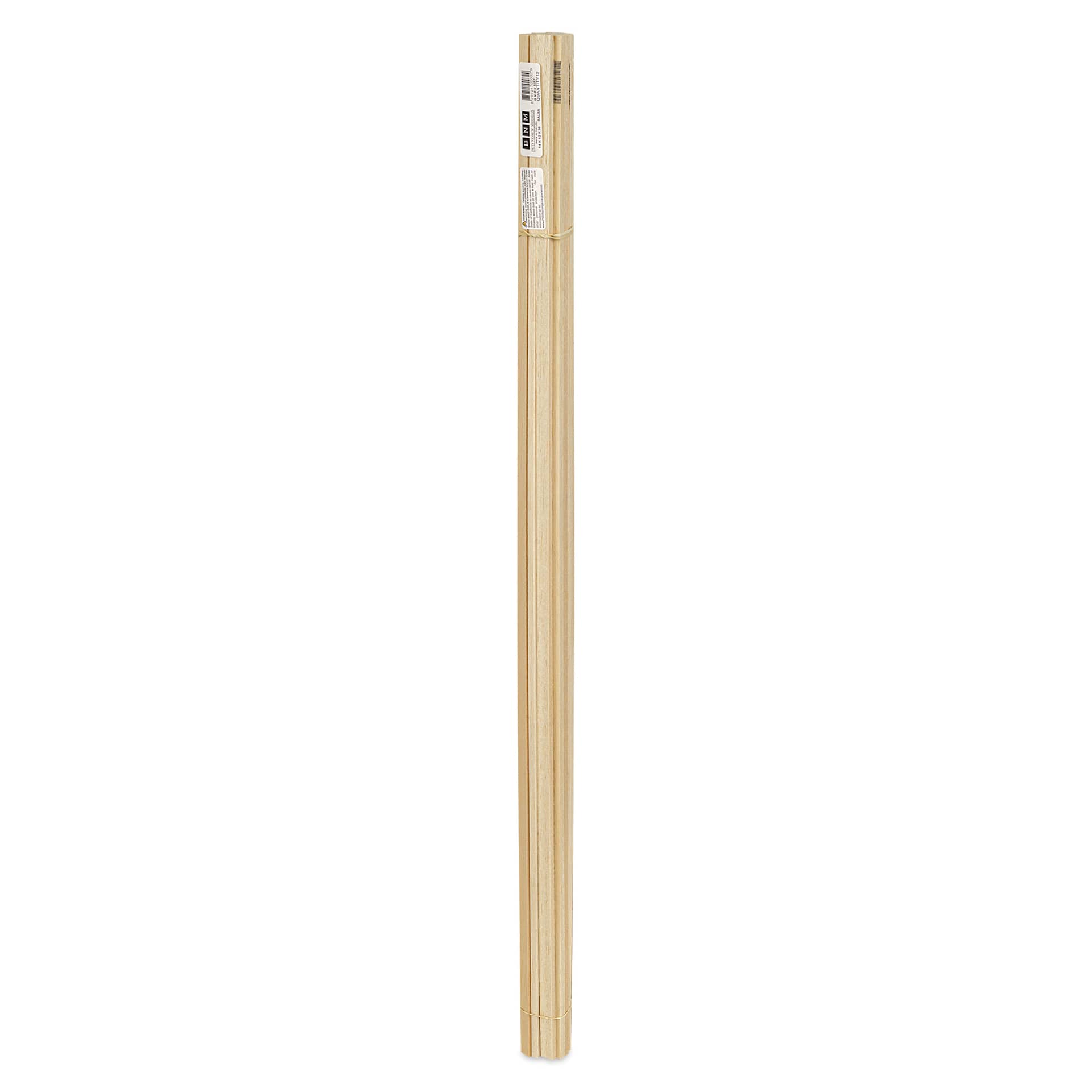 Bud Nosen Balsa Wood Sticks - 1/4" x 1/2" x 36", Pkg of 12 (full length)
