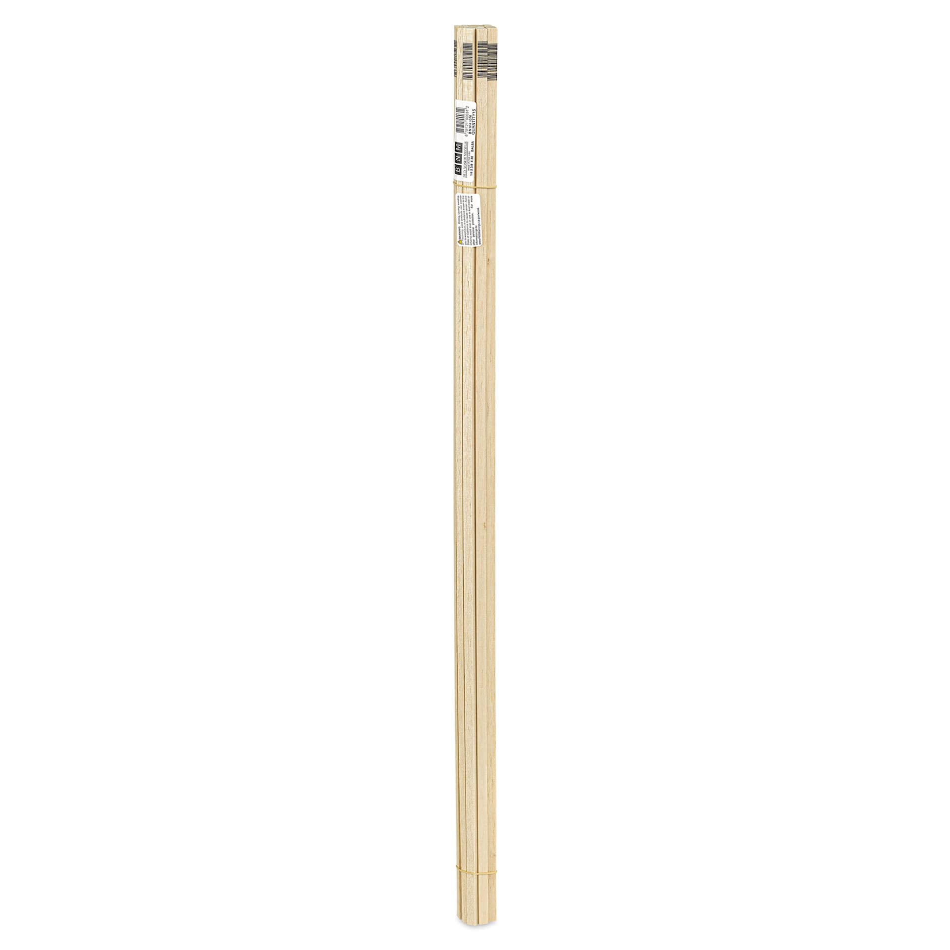 Bud Nosen Balsa Wood Sticks - 1/4" x 3/8" x 36", Pkg of 15 (full length)