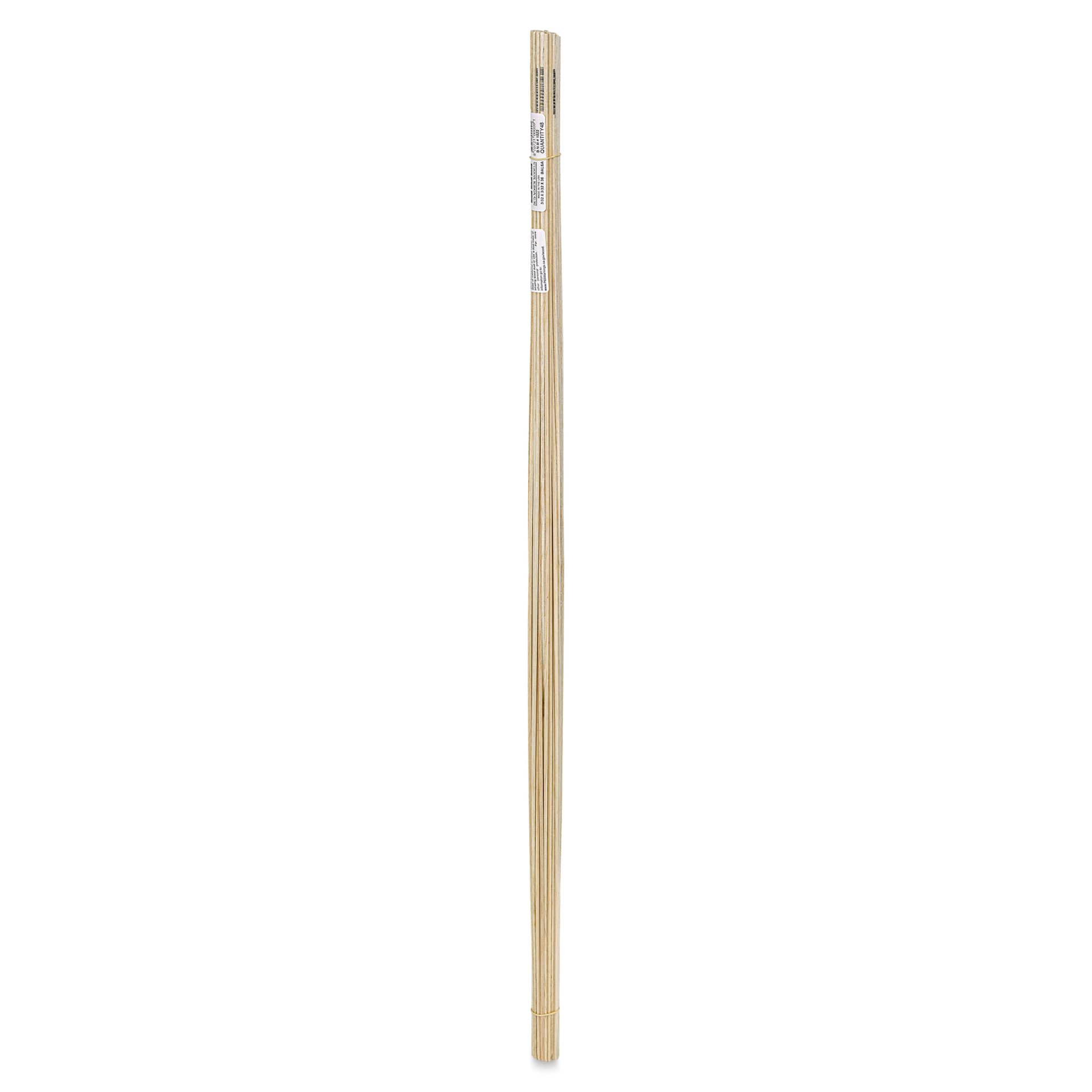 Bud Nosen Balsa Wood Sticks - 3/32" x 3/32" x 36", Pkg of 48 (full length)