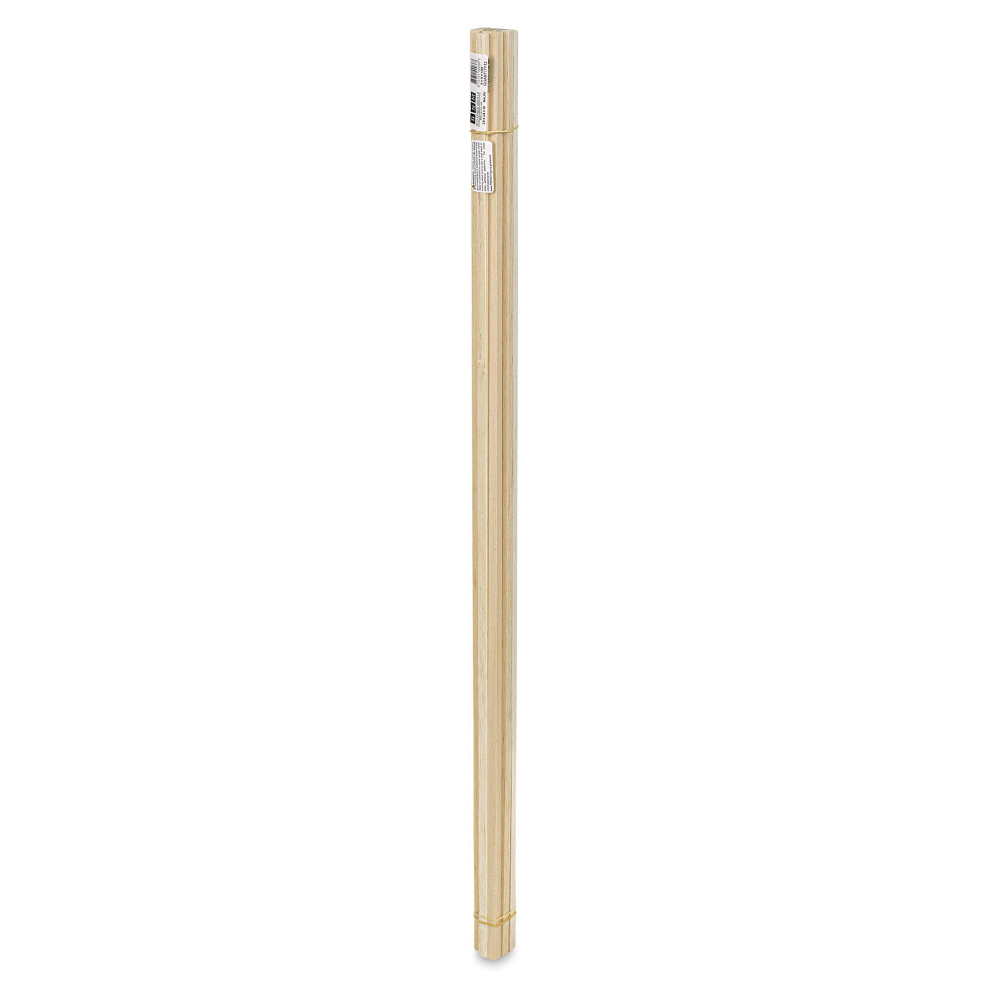 Bud Nosen Balsa Wood Sticks - 3/8" x 3/8" x 36", Pkg of 12 (full length)