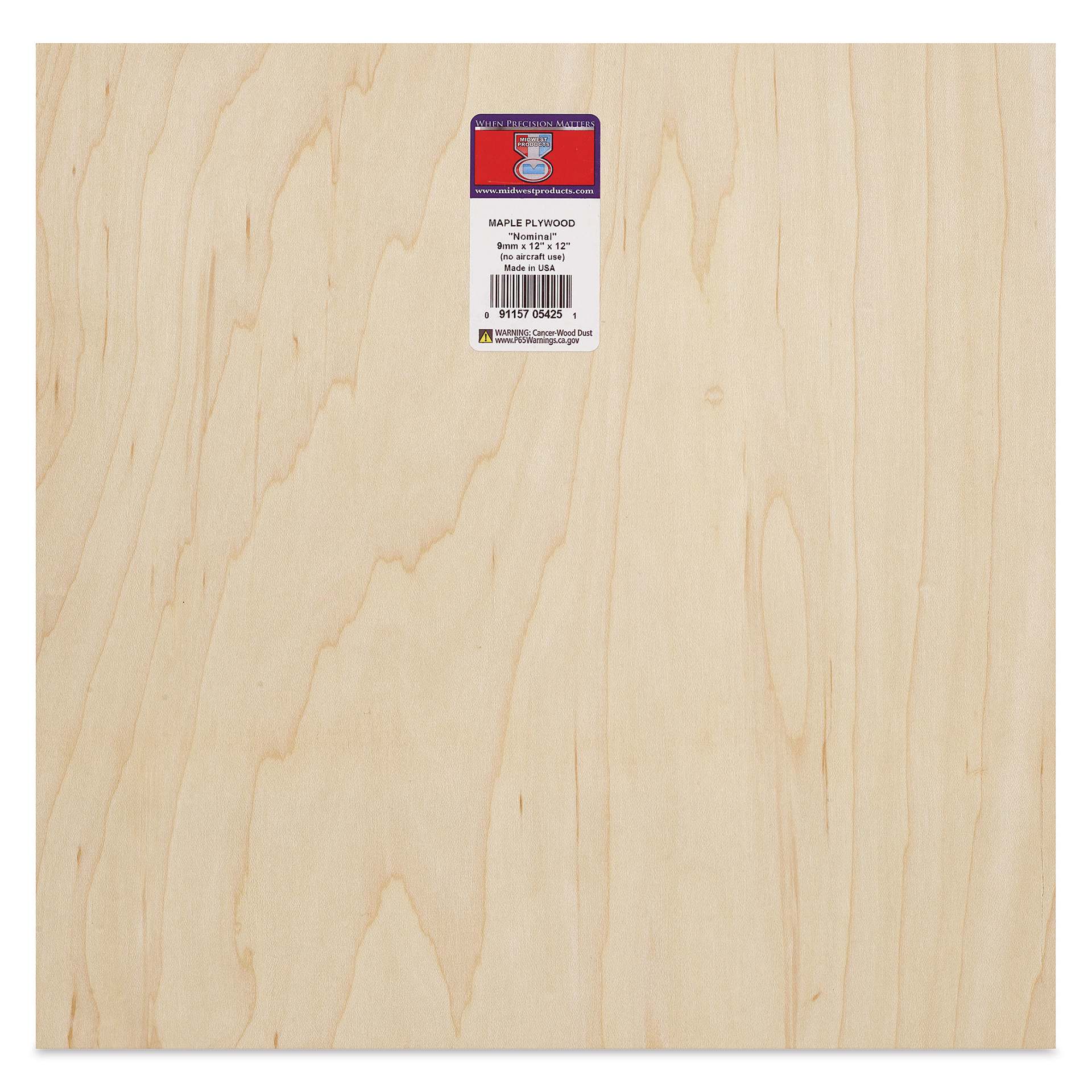 Midwest Products Maple Plywood - 3/8" x 12" x 12"