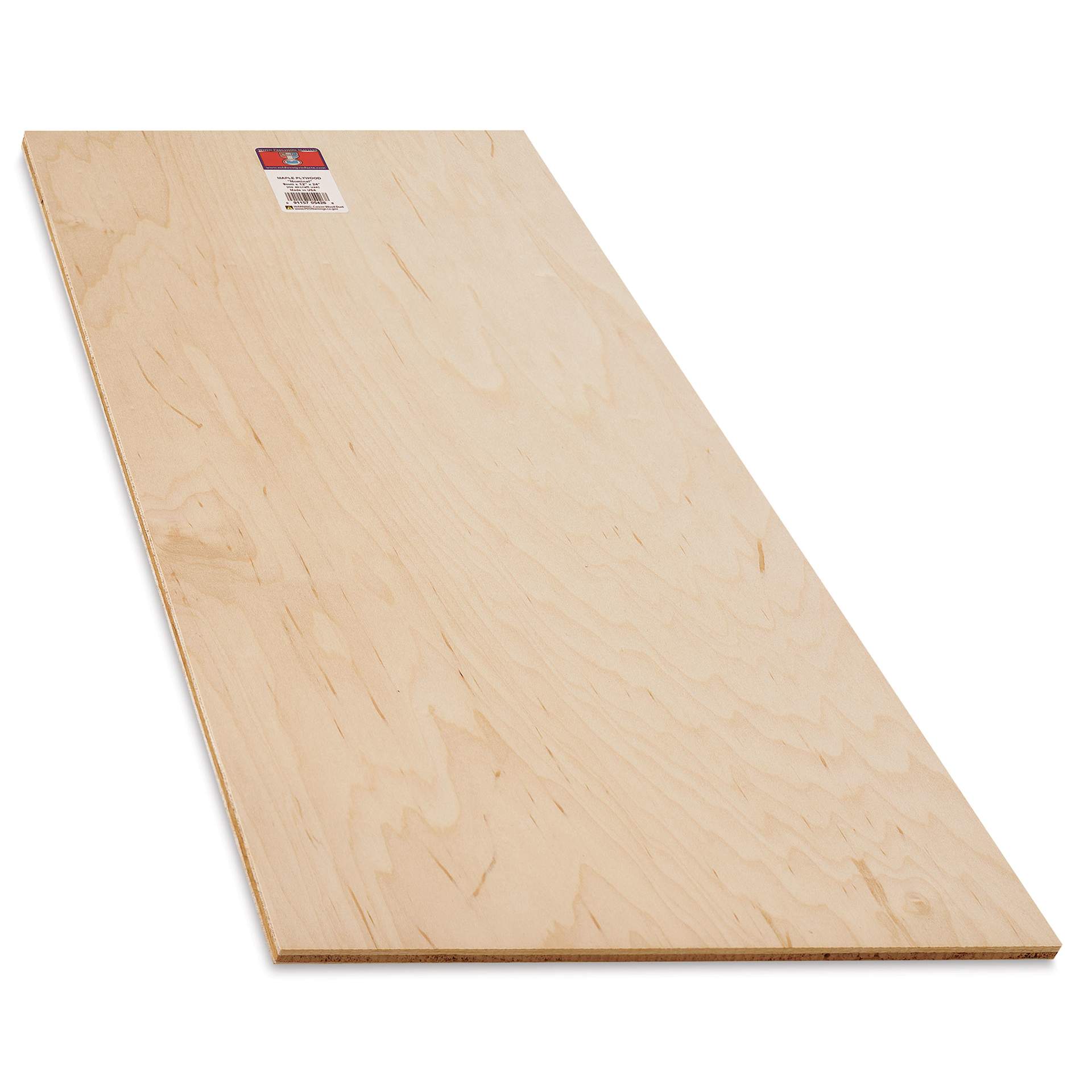 Midwest Products Maple Plywood - 3/8" x 12" x 24", showing thickness