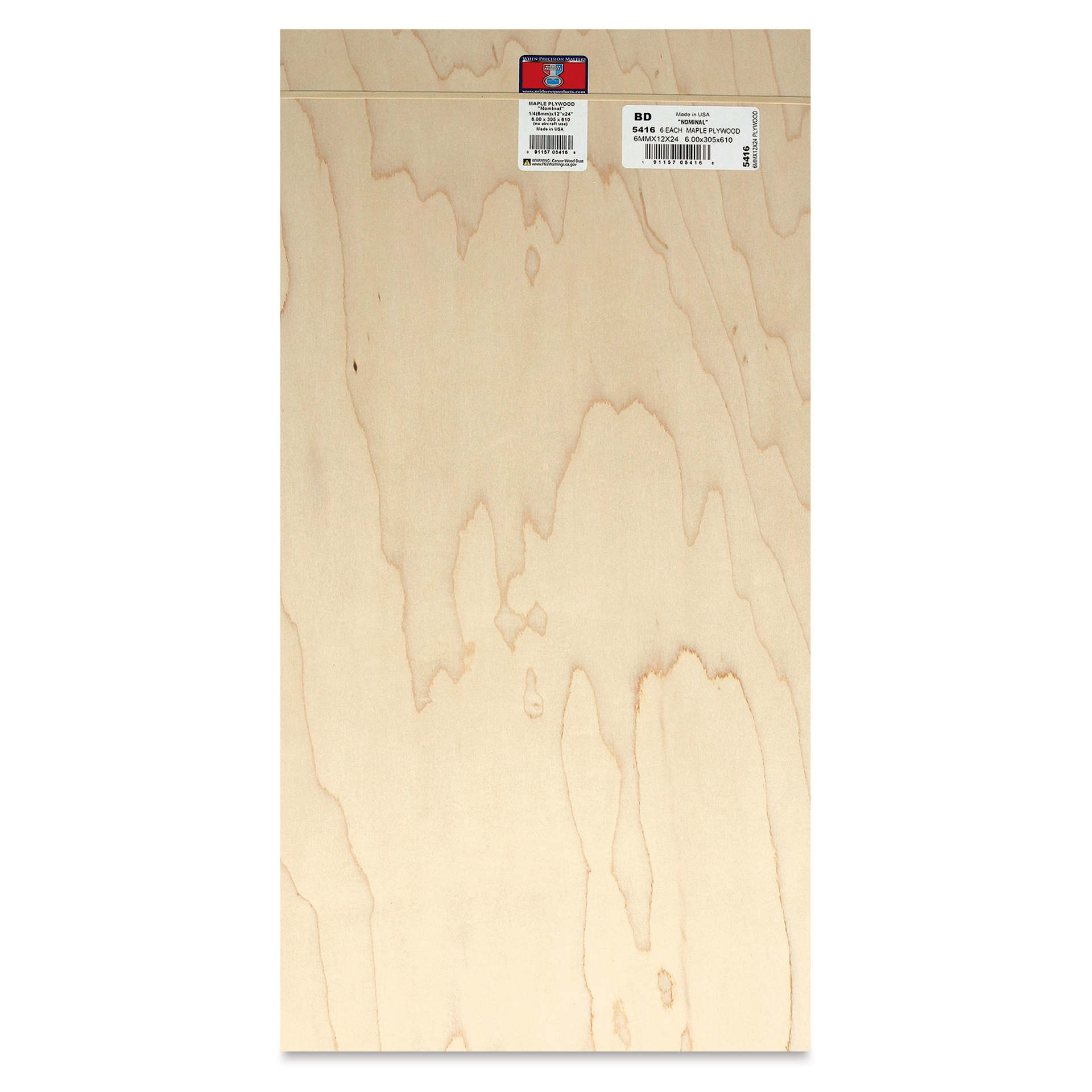 Midwest Products Maple Plywood - 1/4" x 12" x 24"