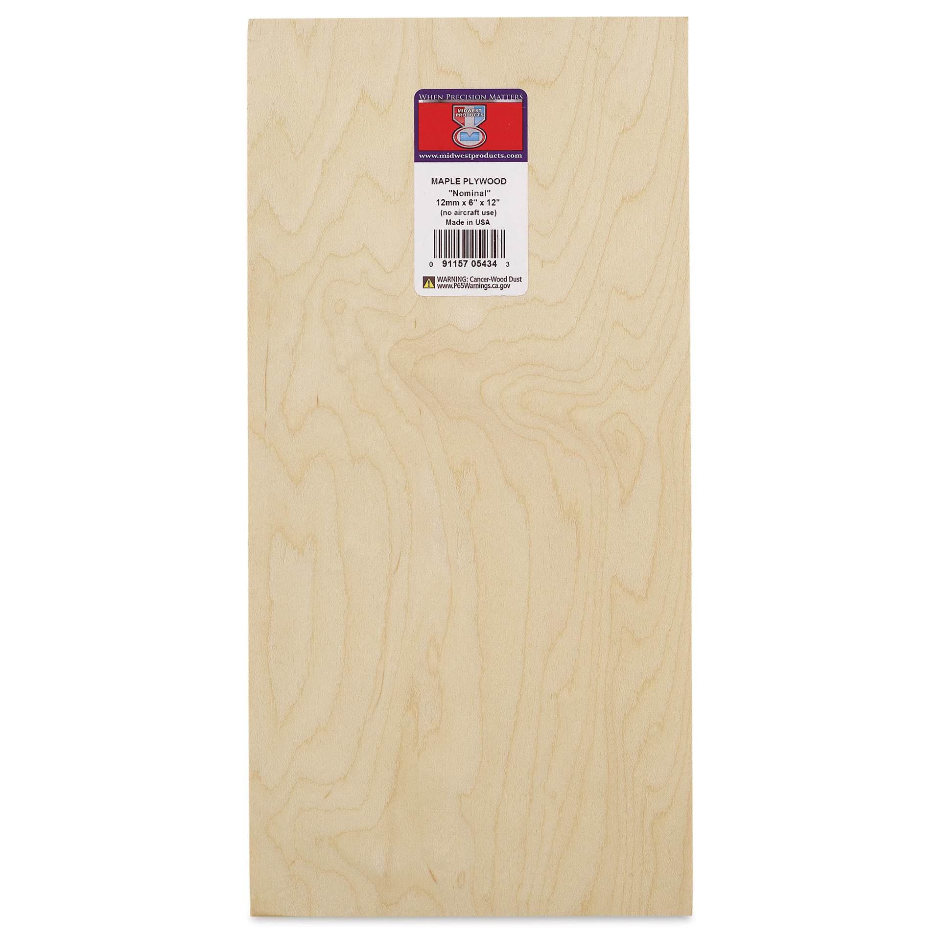 Midwest Products Maple Plywood - 1/2" x 6" x 12"