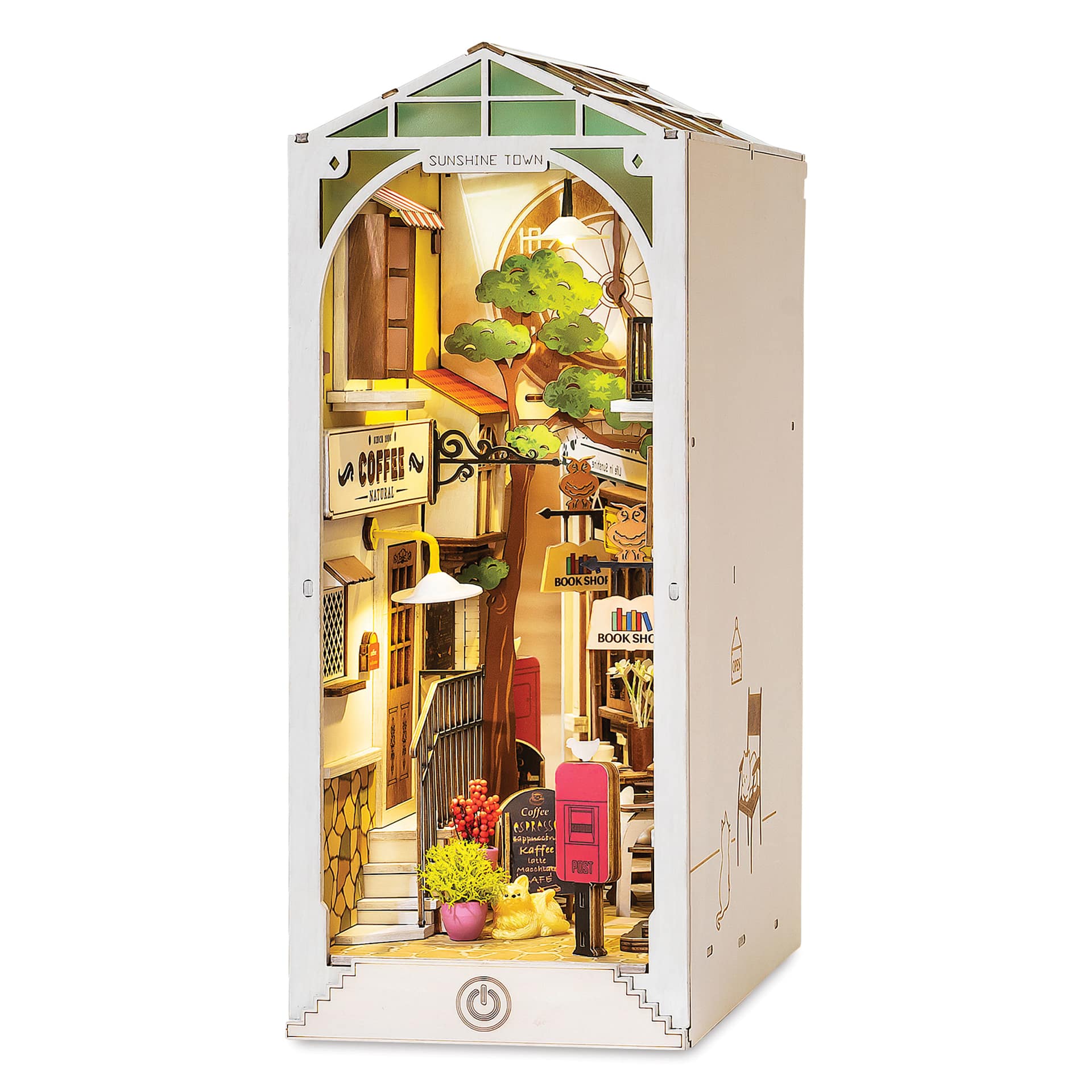 Rolife Sunshine Town DIY Book Nook Kit, constructed kit