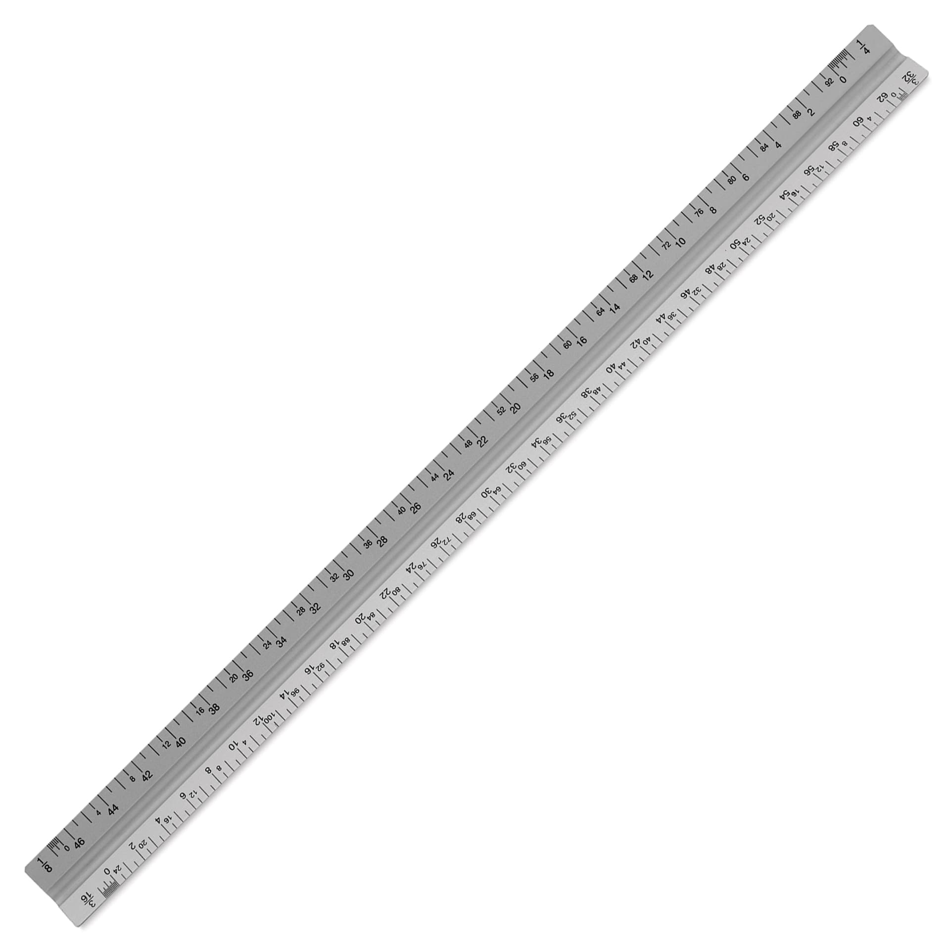 Pacific Arc Professional Architect Ruler - Aluminum, 12", (1/4", 1/8", 3/16", 3/32" side)