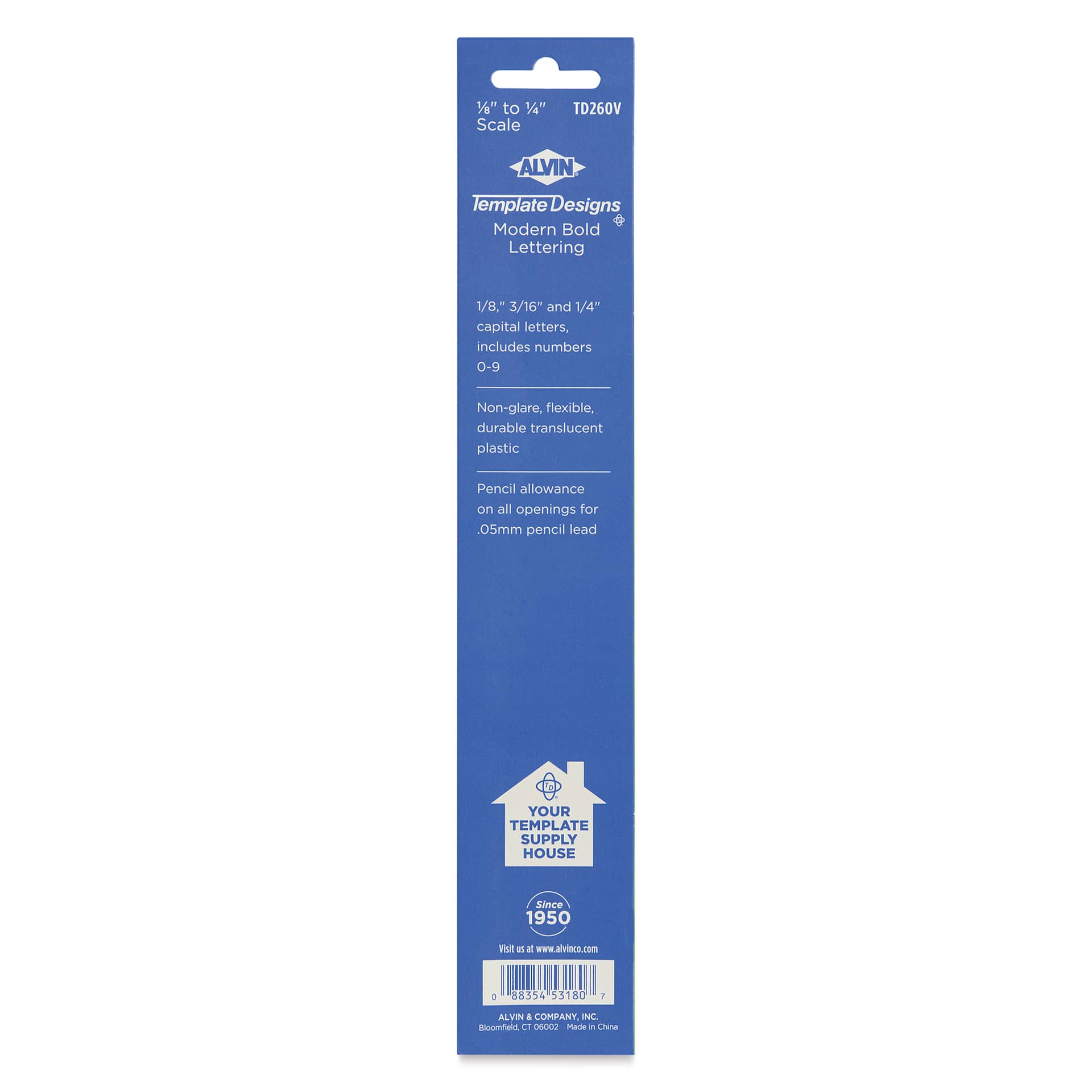 Alvin Lettering Guide - Bold, back of package