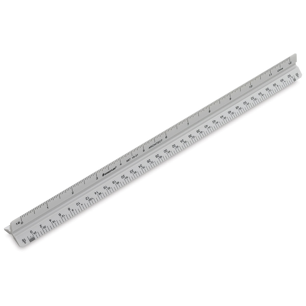 Staedtler Mars Triangular Scales - 12" Architect scale shown at angle