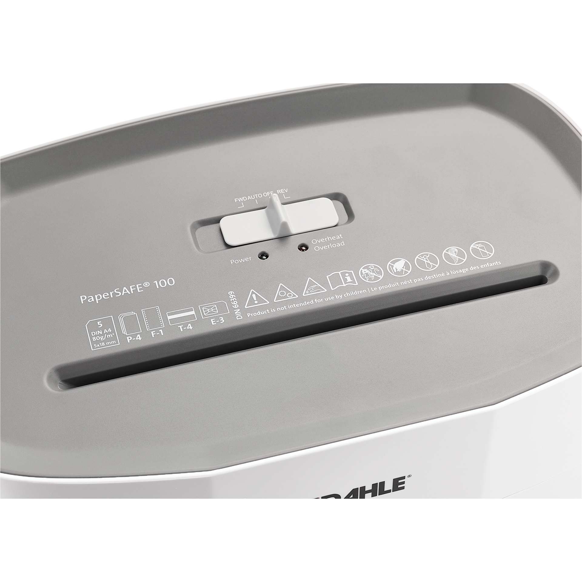 Dahle Papersafe PS 100 Paper Shredder (Shredder feed hole)
