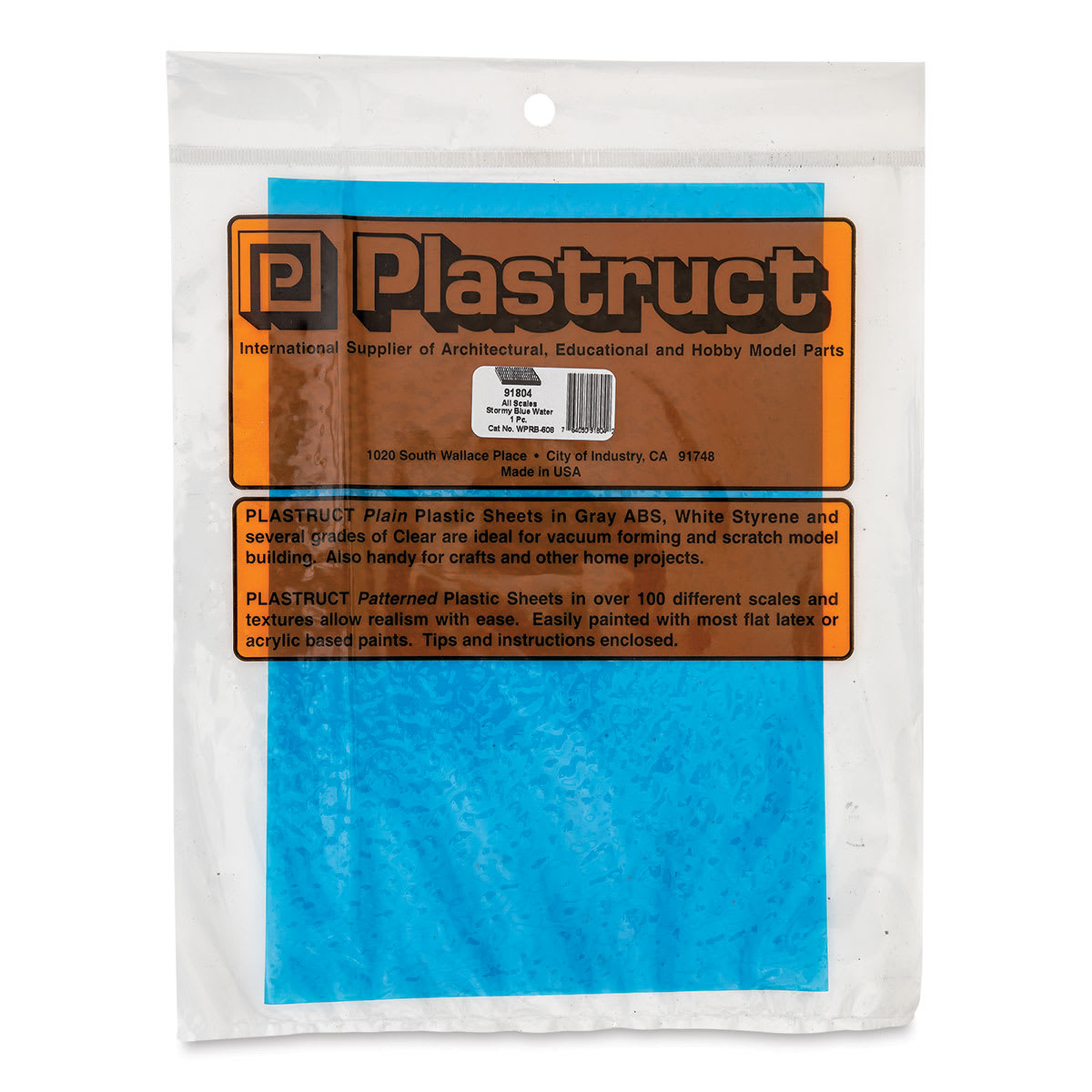 Plastruct Patterned Sheets, Water, Stormy/Deep, Blue, All Scale - front of packaging