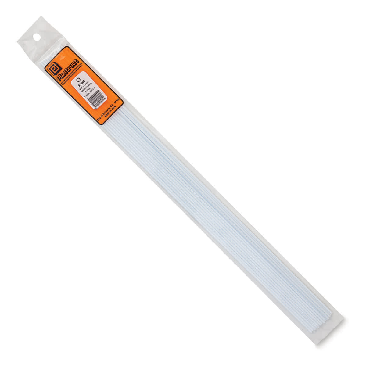 Round Styrene Tubing - 3/32", Pkg of 15 - front of packaging